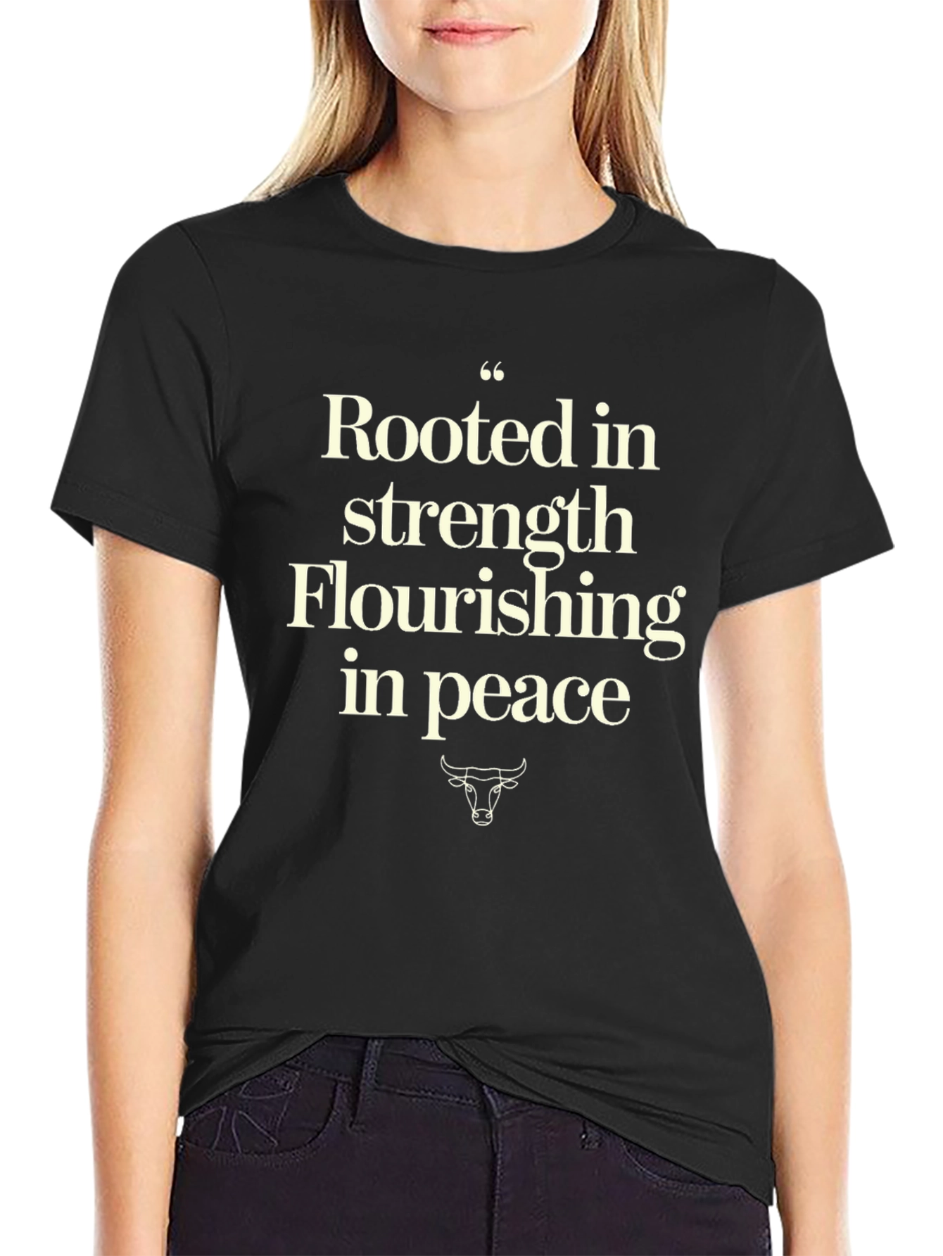 Rooted in Strength Graphic Tee - Black Casual T-Shirt