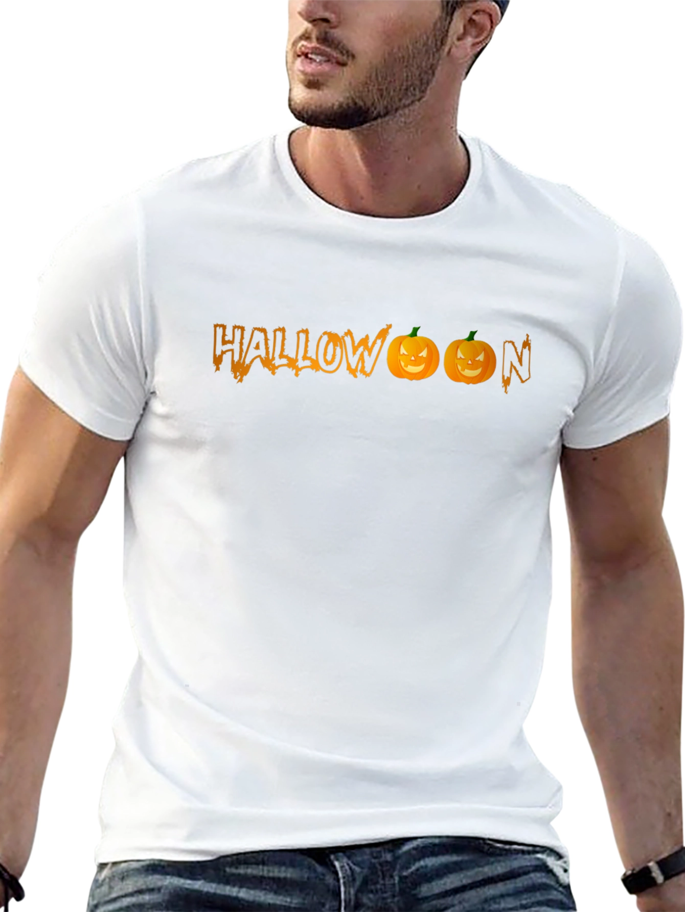 Halloween Pumpkin Graphic Tee - Spooky Season Style
