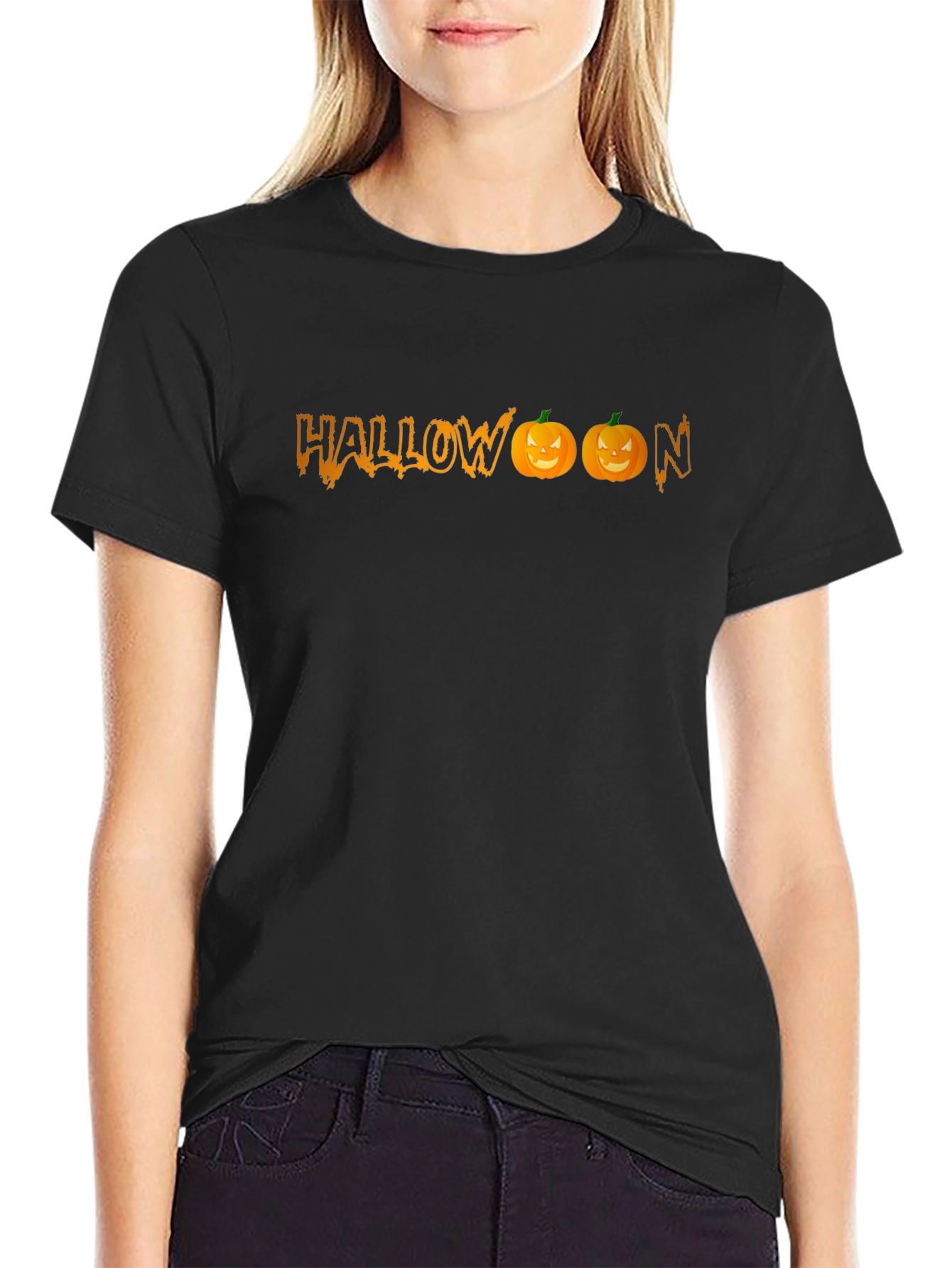 Halloween Pumpkin Graphic Tee - Spooky Season Style