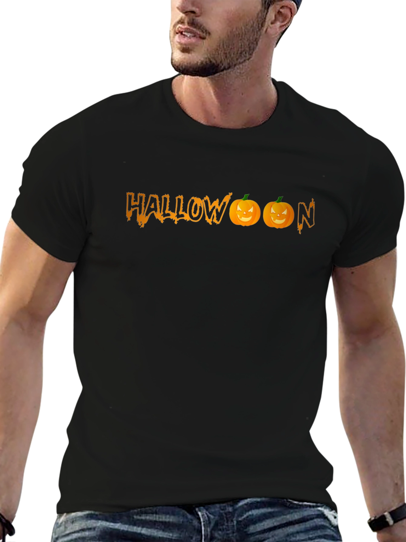 Halloween Pumpkin Graphic Tee - Spooky Season Style