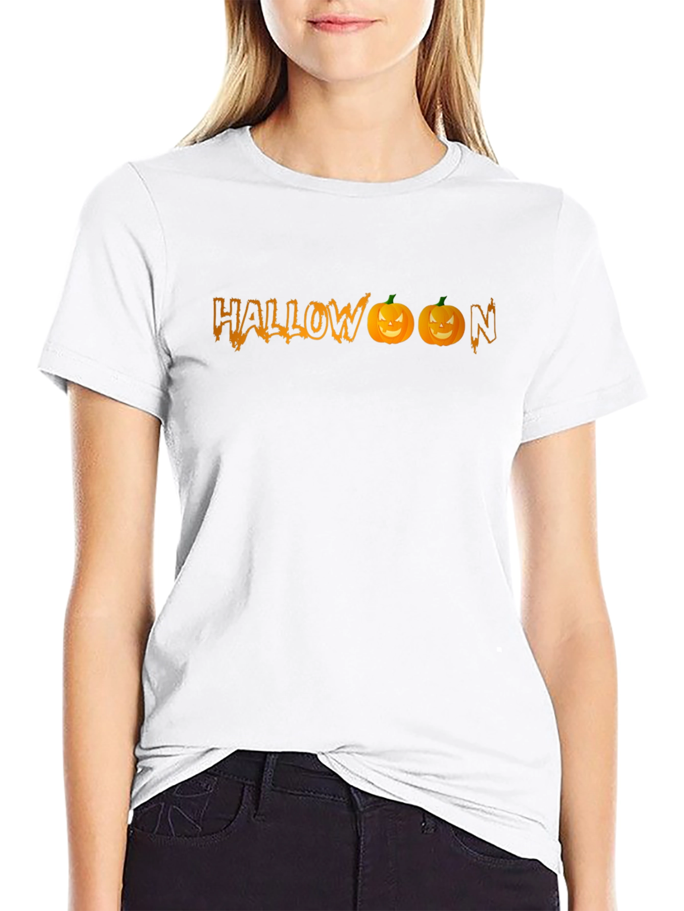 Halloween Pumpkin Graphic Tee - Spooky Season Style