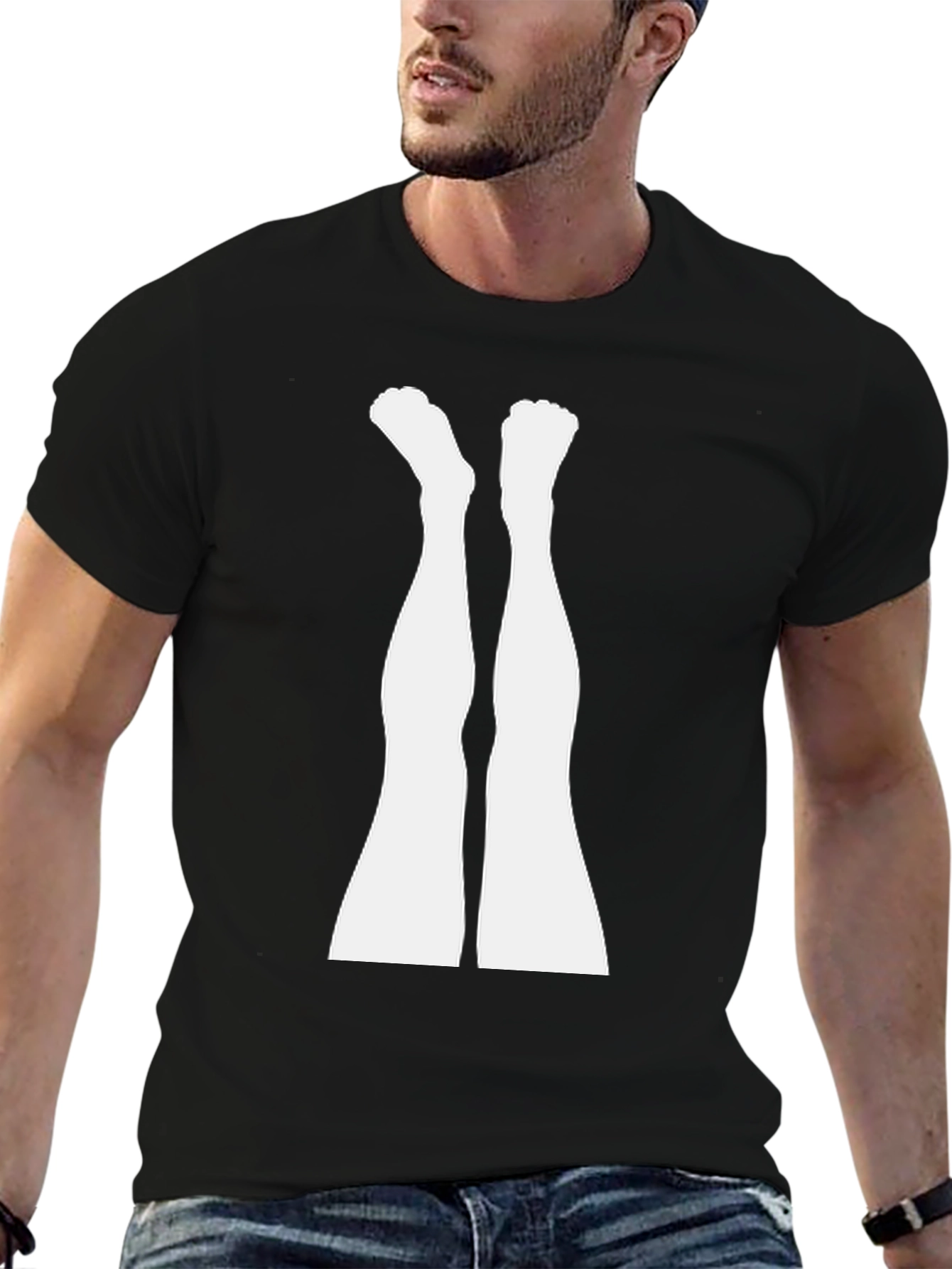 Upside Down Legs Graphic Tee - Funny Unisex T-Shirt