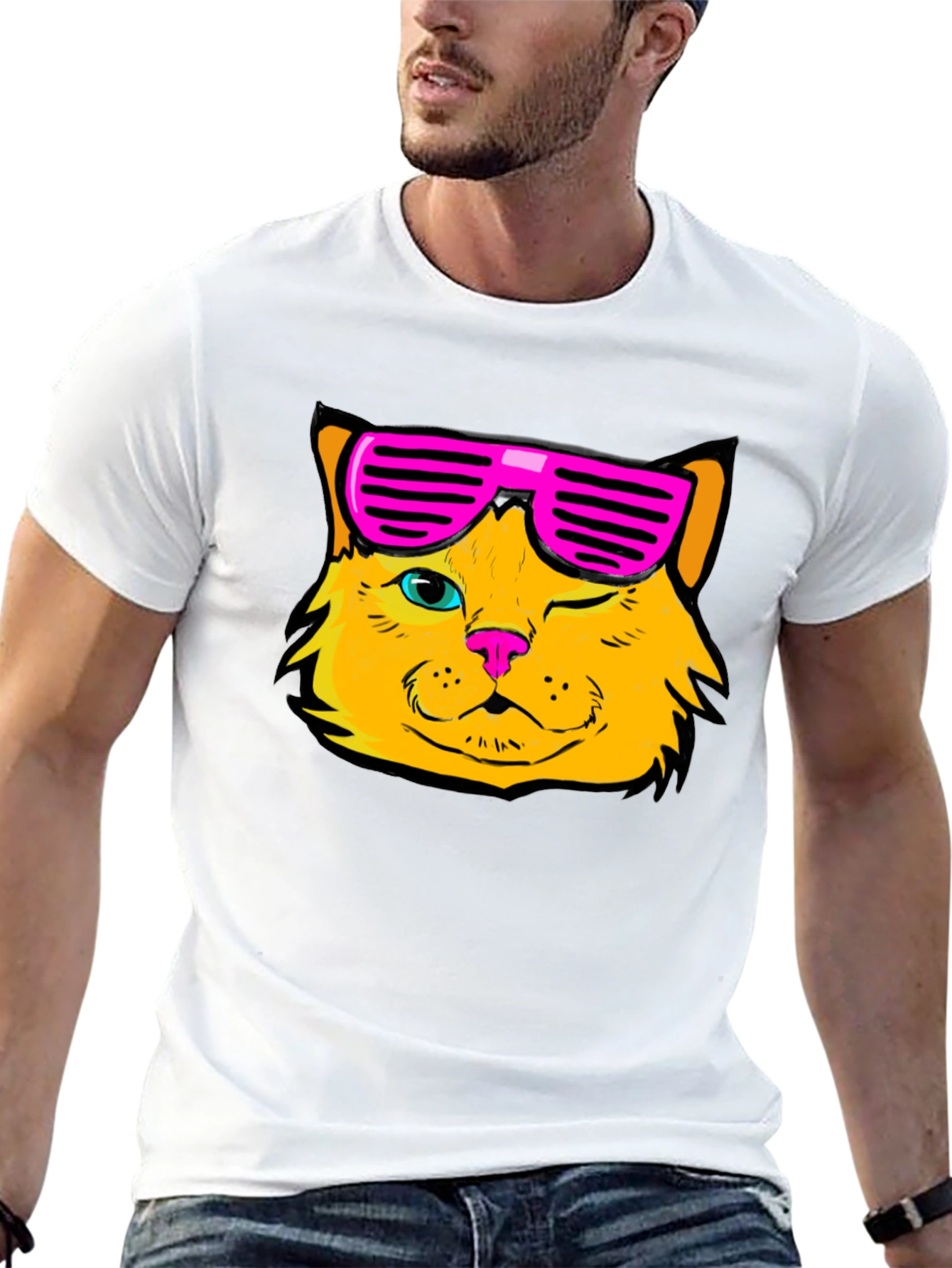 Cool Cat Graphic T-Shirt - Black
