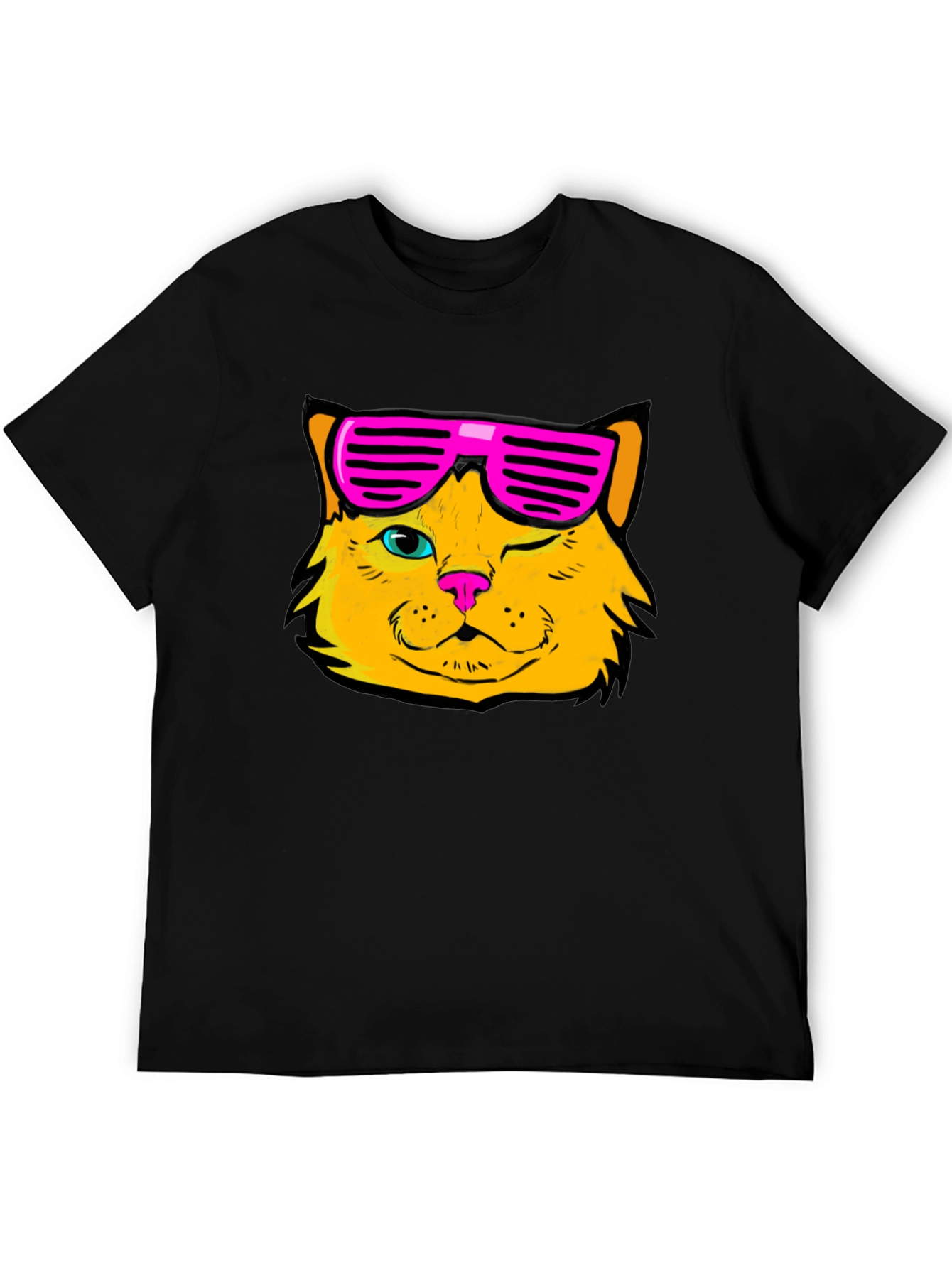 Cool Cat Graphic T-Shirt - Black