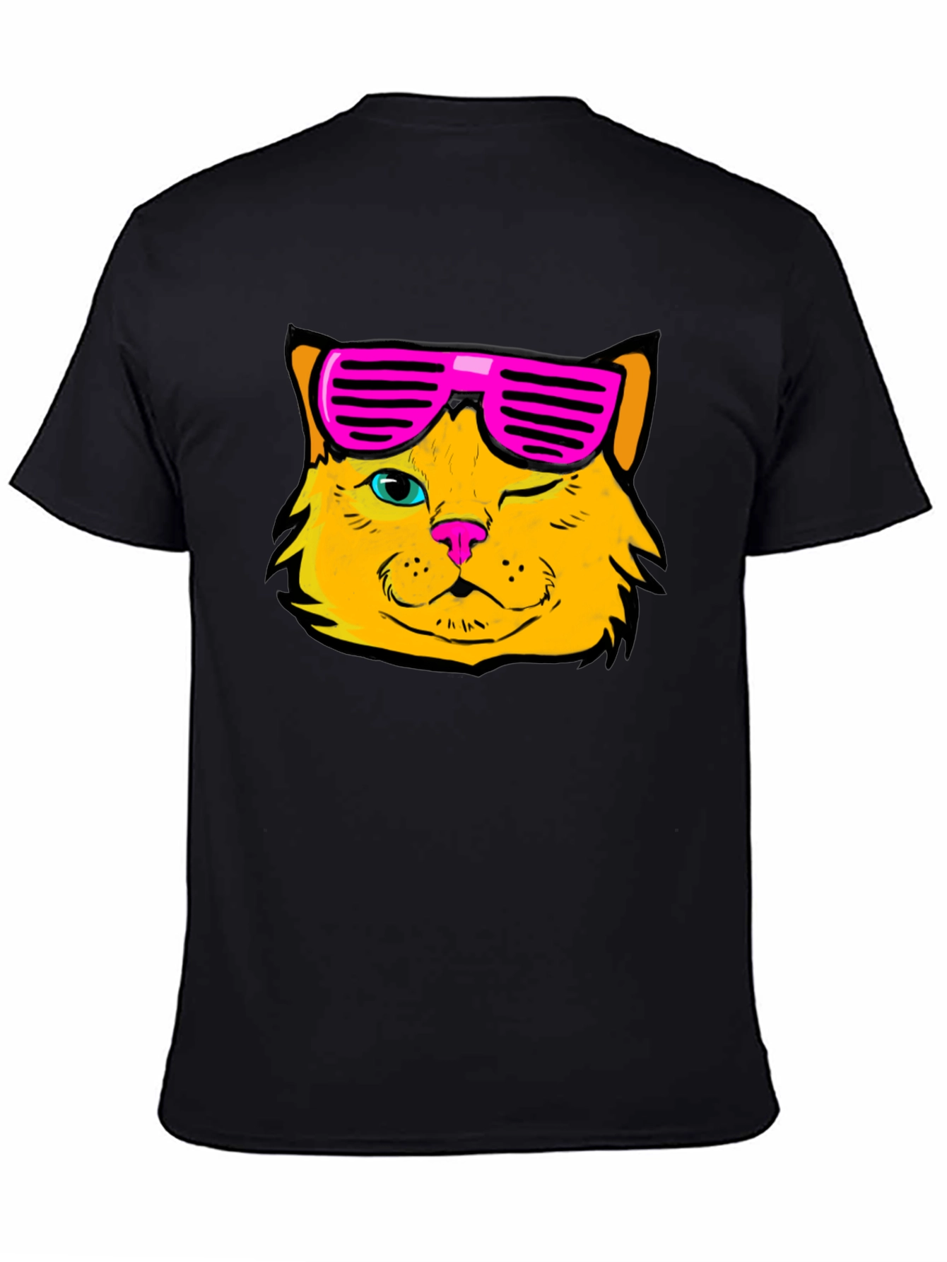 Cool Cat Graphic T-Shirt - Black