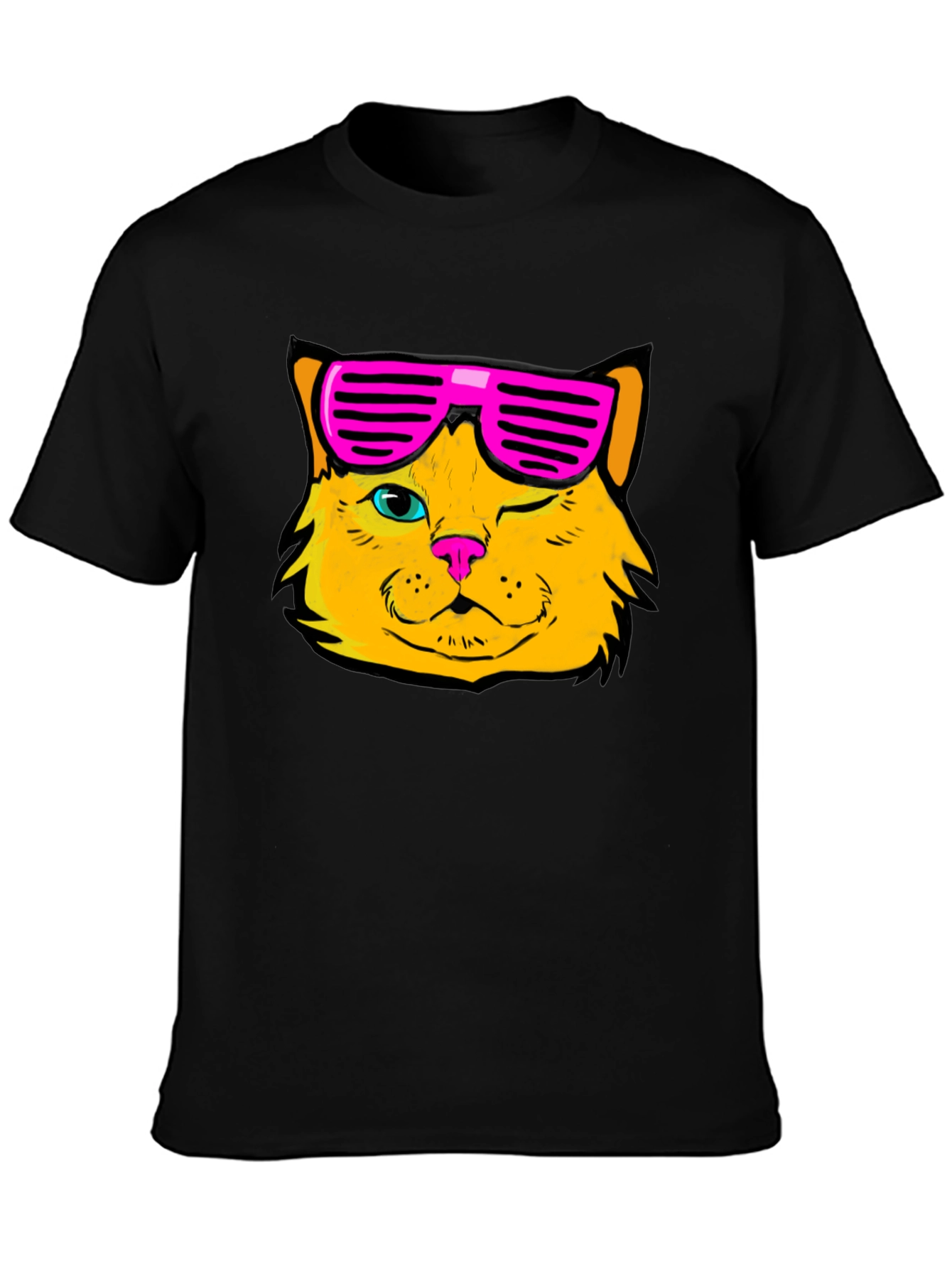 Cool Cat Graphic T-Shirt - Black