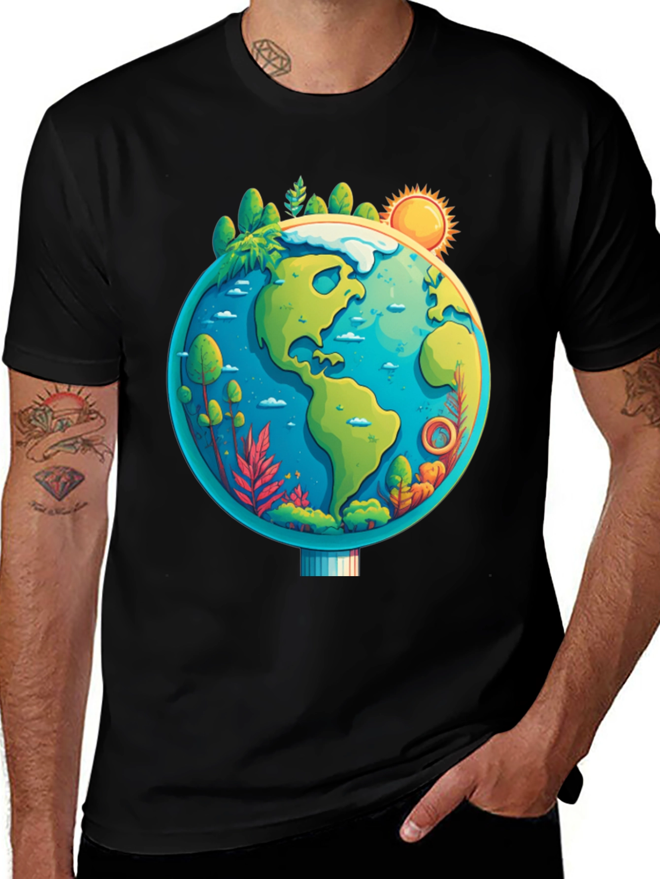 Eco-Friendly Earth Graphic Tee - Unisex