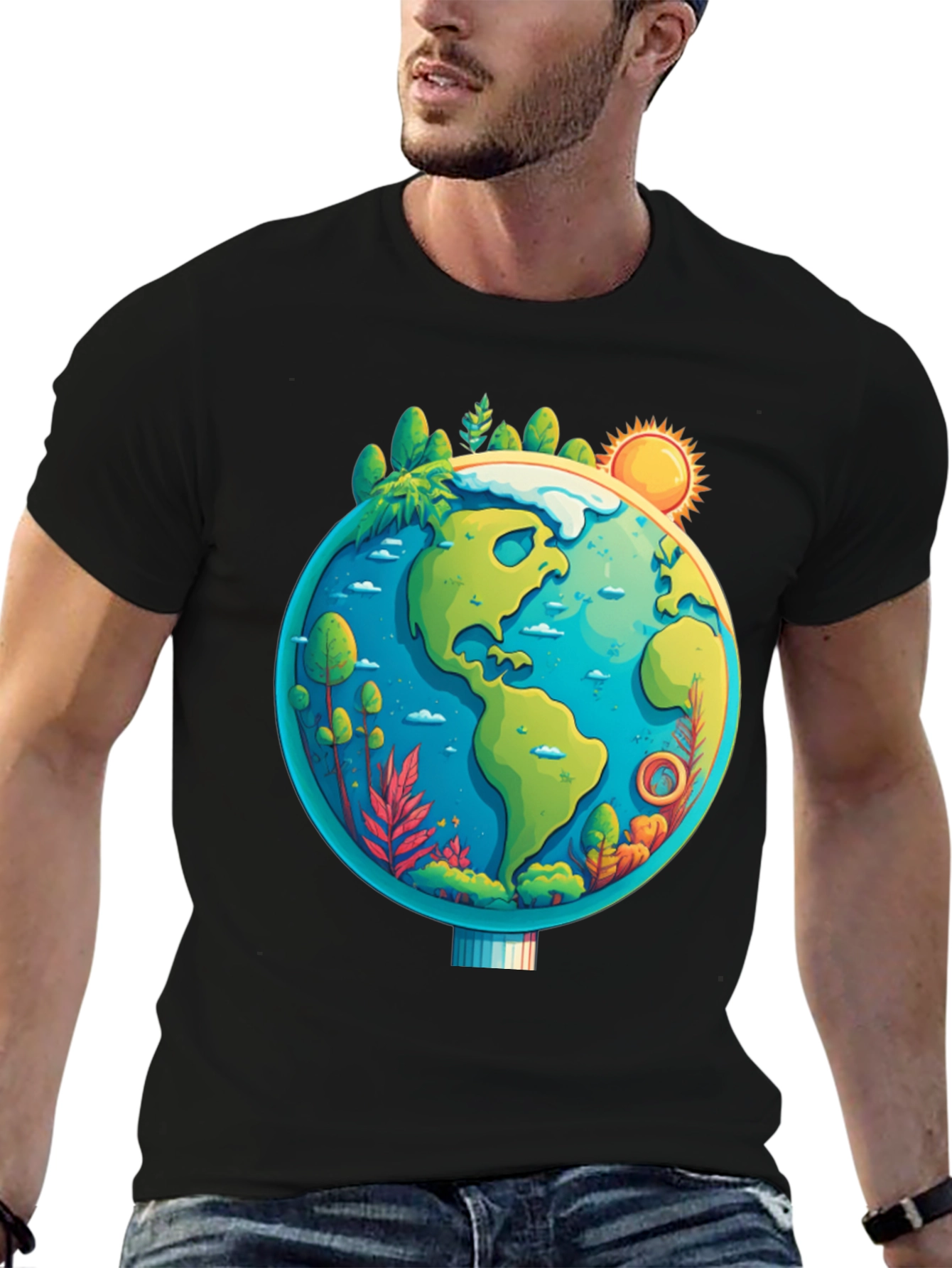 Eco-Friendly Earth Graphic Tee - Unisex