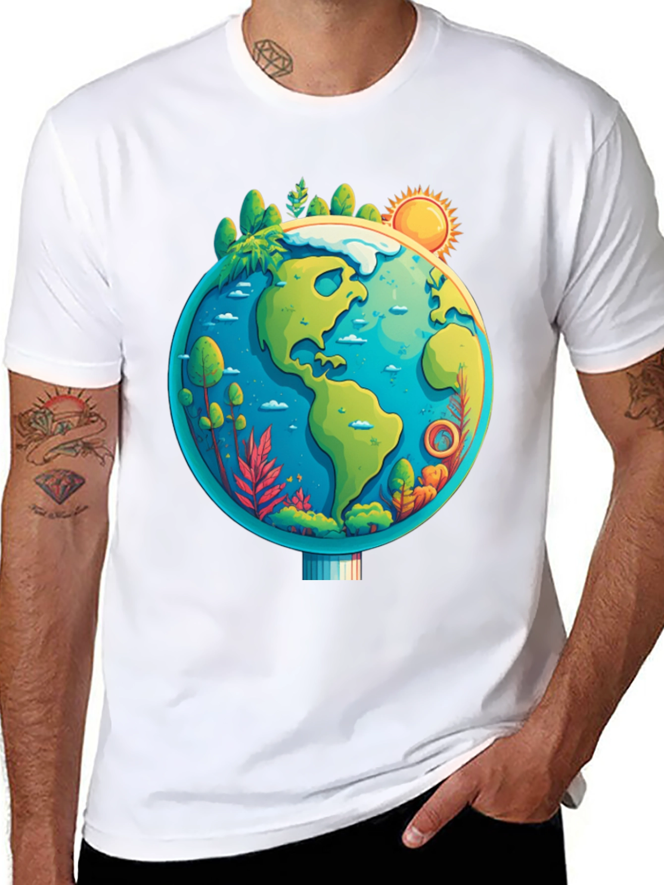 Eco-Friendly Earth Graphic Tee - Unisex