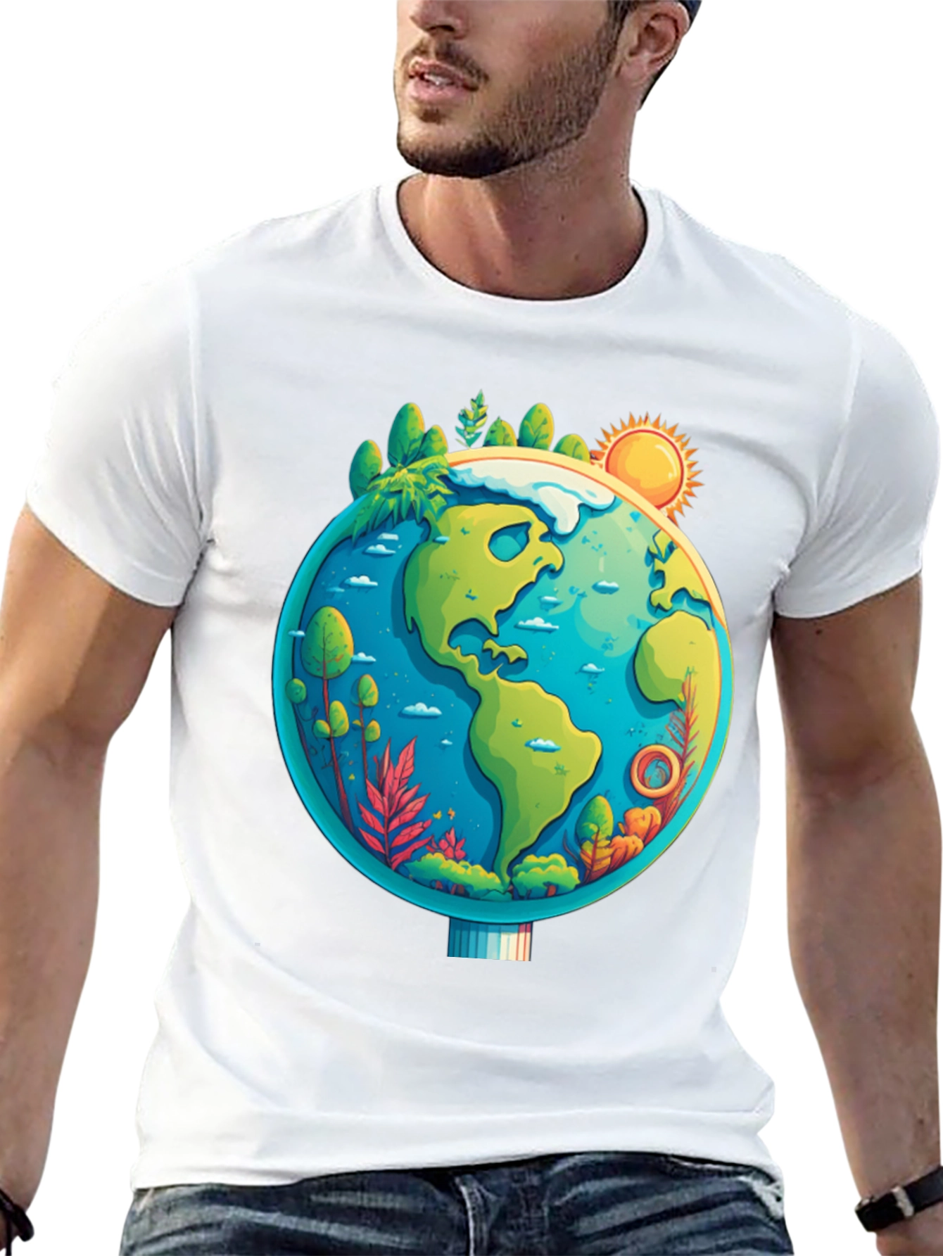Eco-Friendly Earth Graphic Tee - Unisex