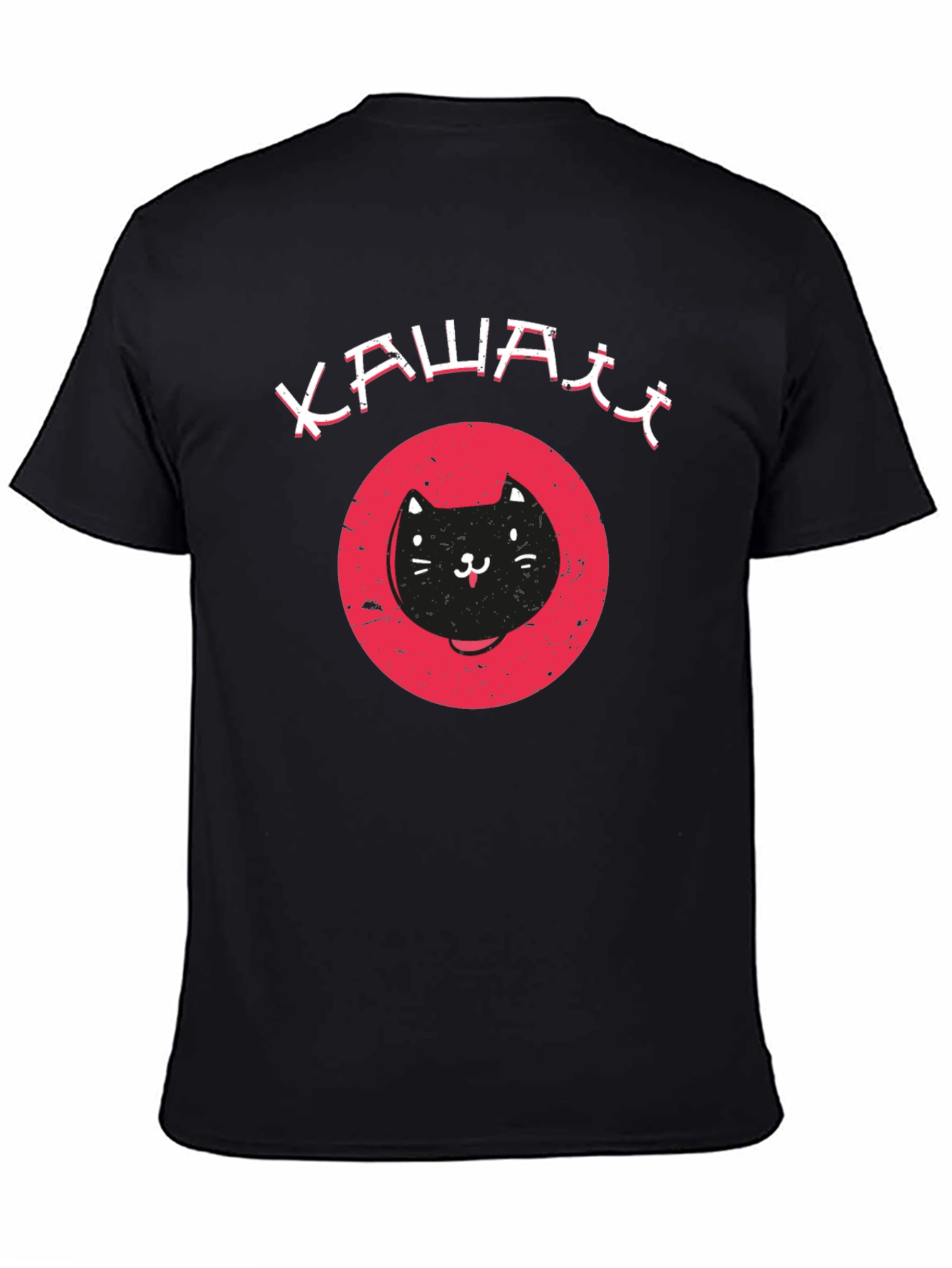 Kawaii Cat Graphic Tee - Cute Black T-Shirt