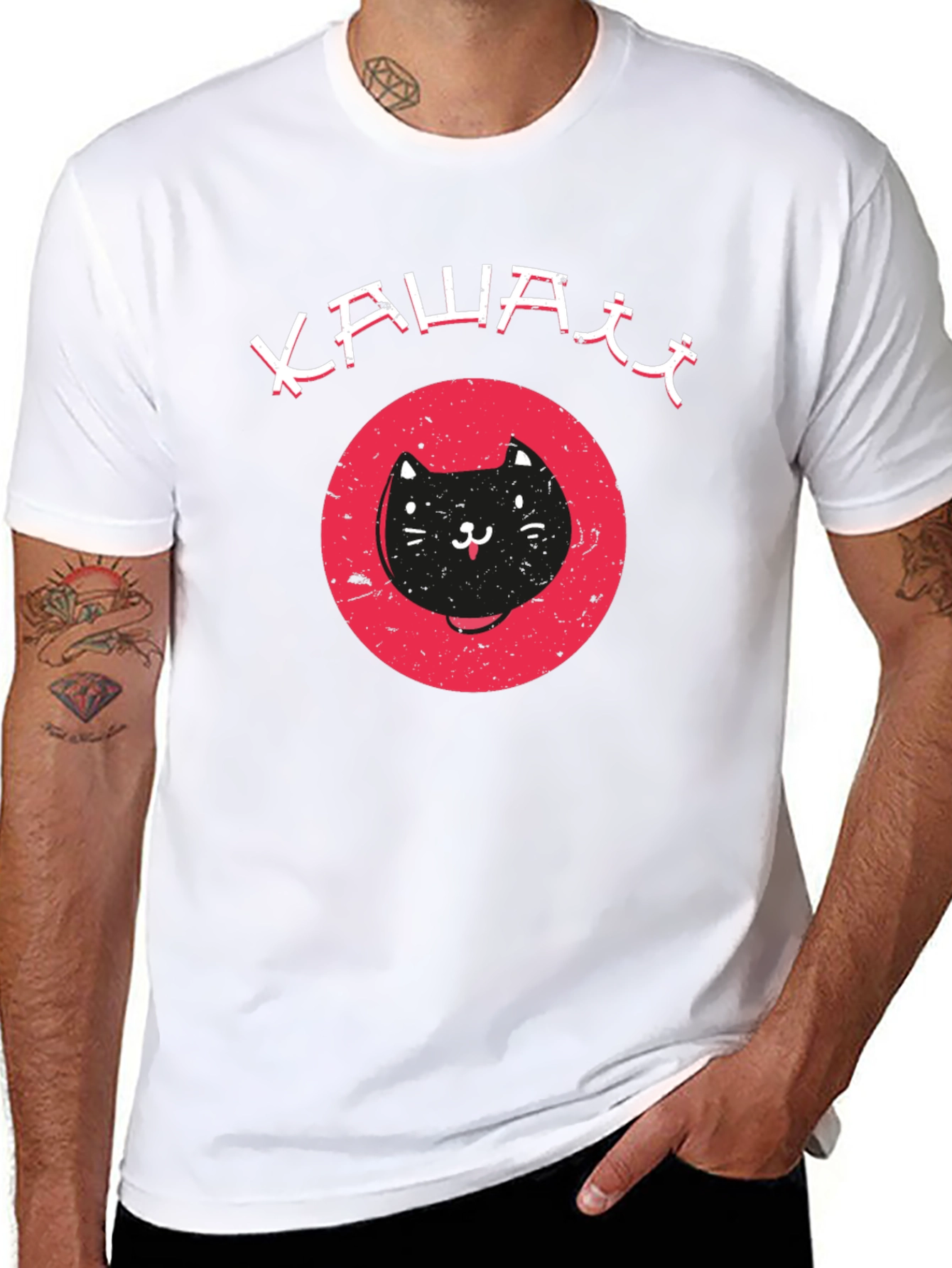 Kawaii Cat Graphic Tee - Cute Black T-Shirt