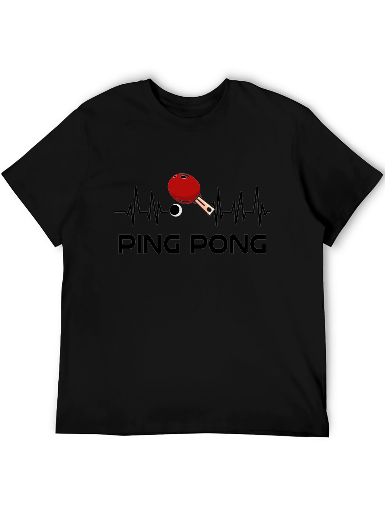 Ping Pong Heartbeat Graphic Tee - Black