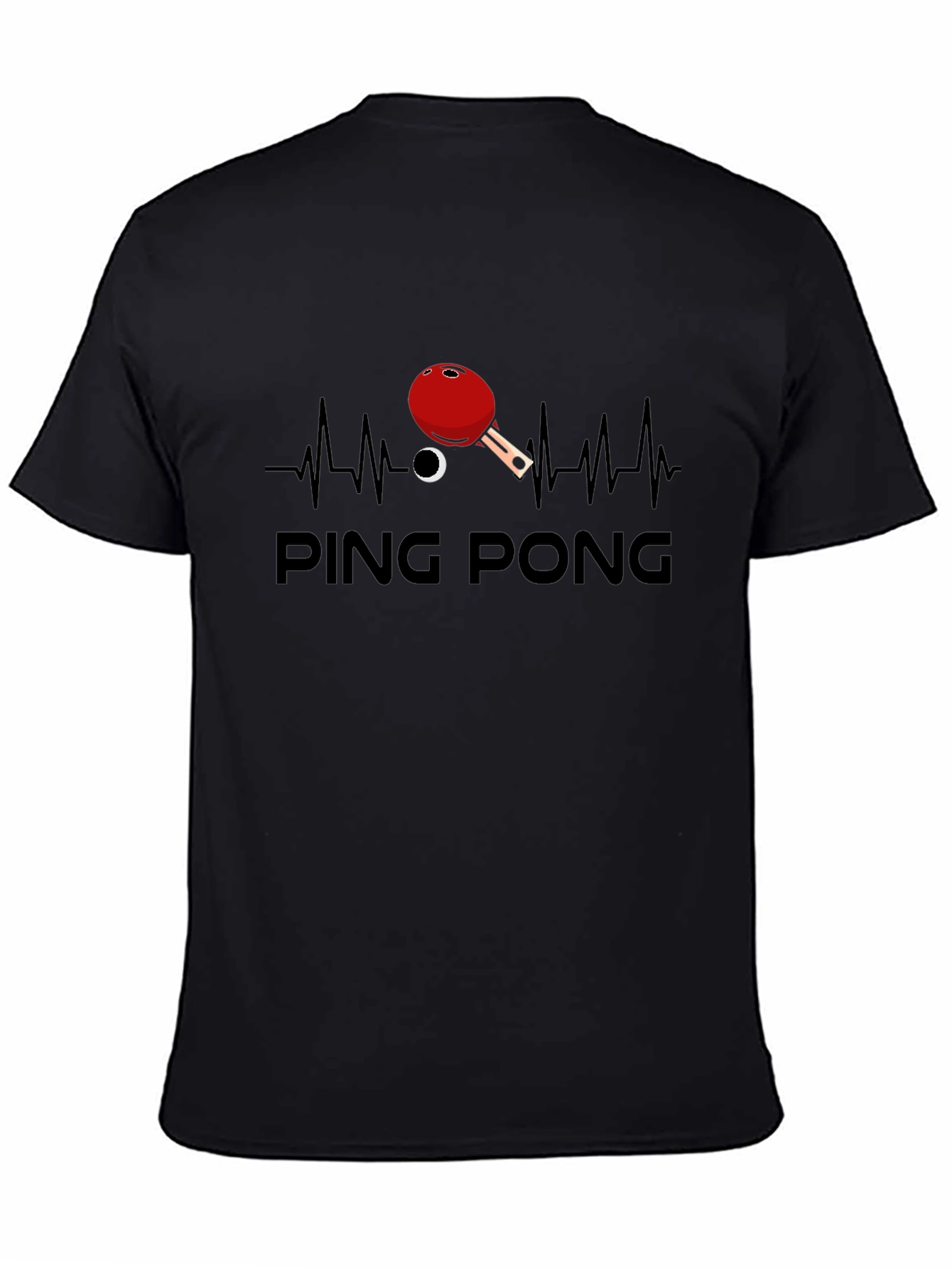 Ping Pong Heartbeat Graphic Tee - Black