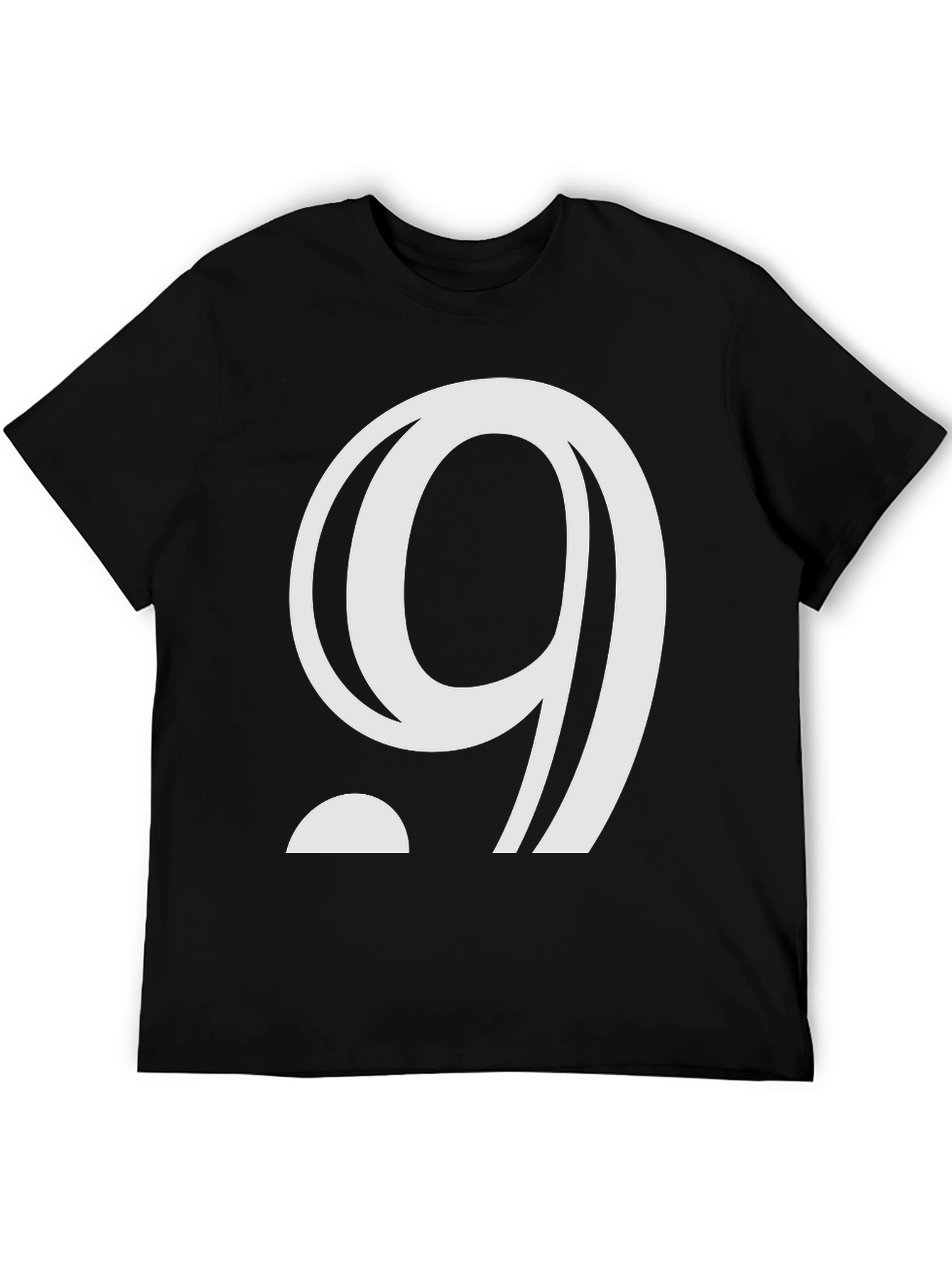 Modern Number 9 Graphic Black T-Shirt