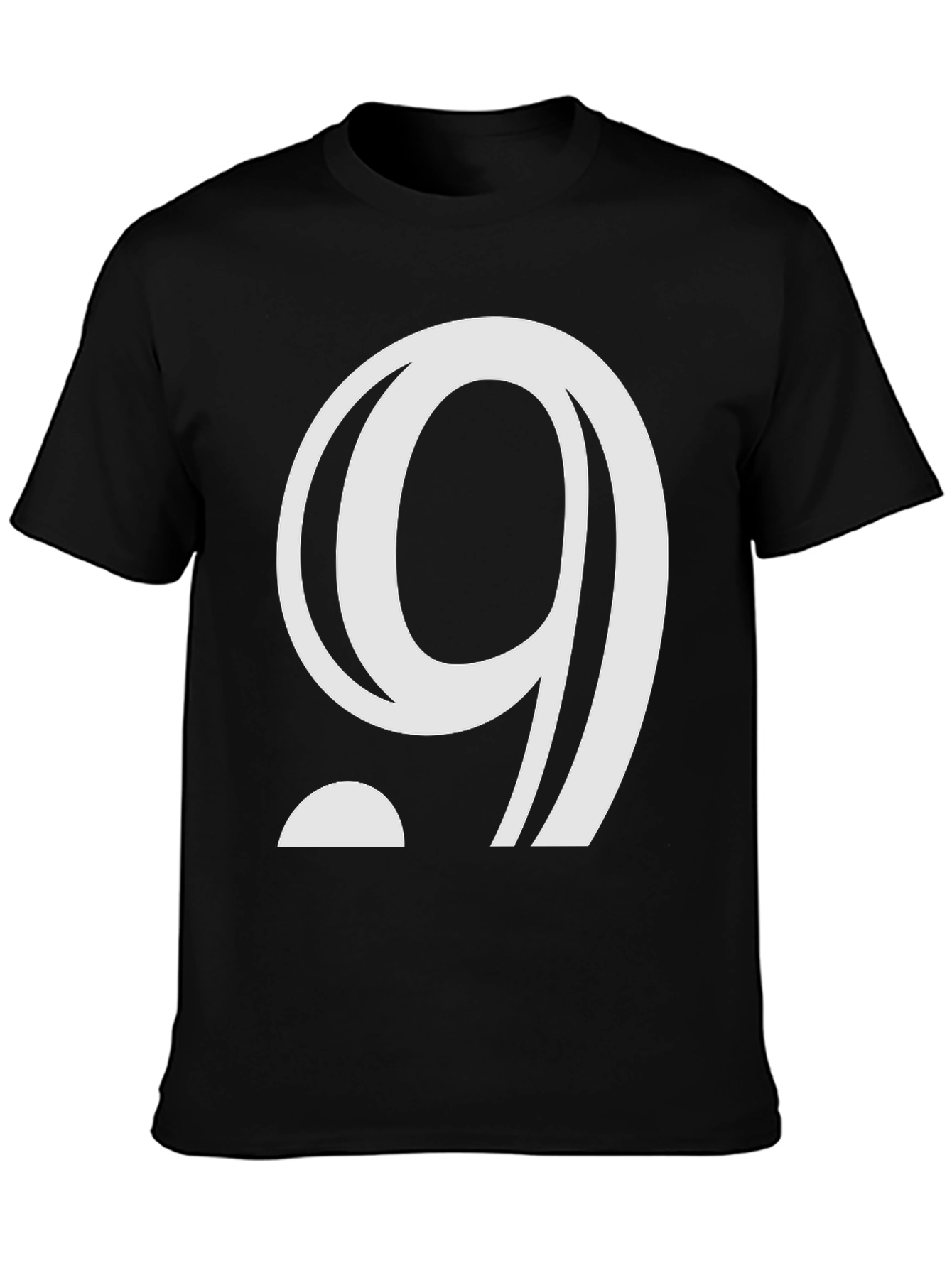 Modern Number 9 Graphic Black T-Shirt