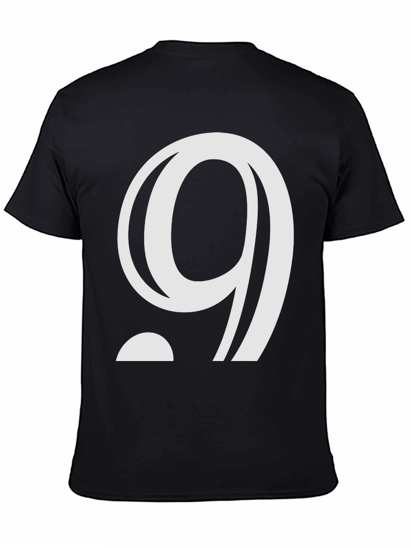 Modern Number 9 Graphic Black T-Shirt
