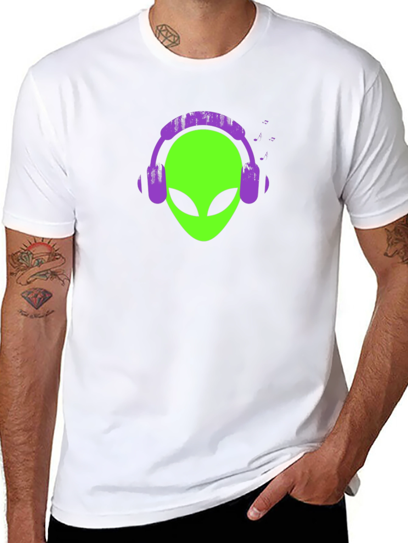 Alien Headphone T-Shirt - Black Tee