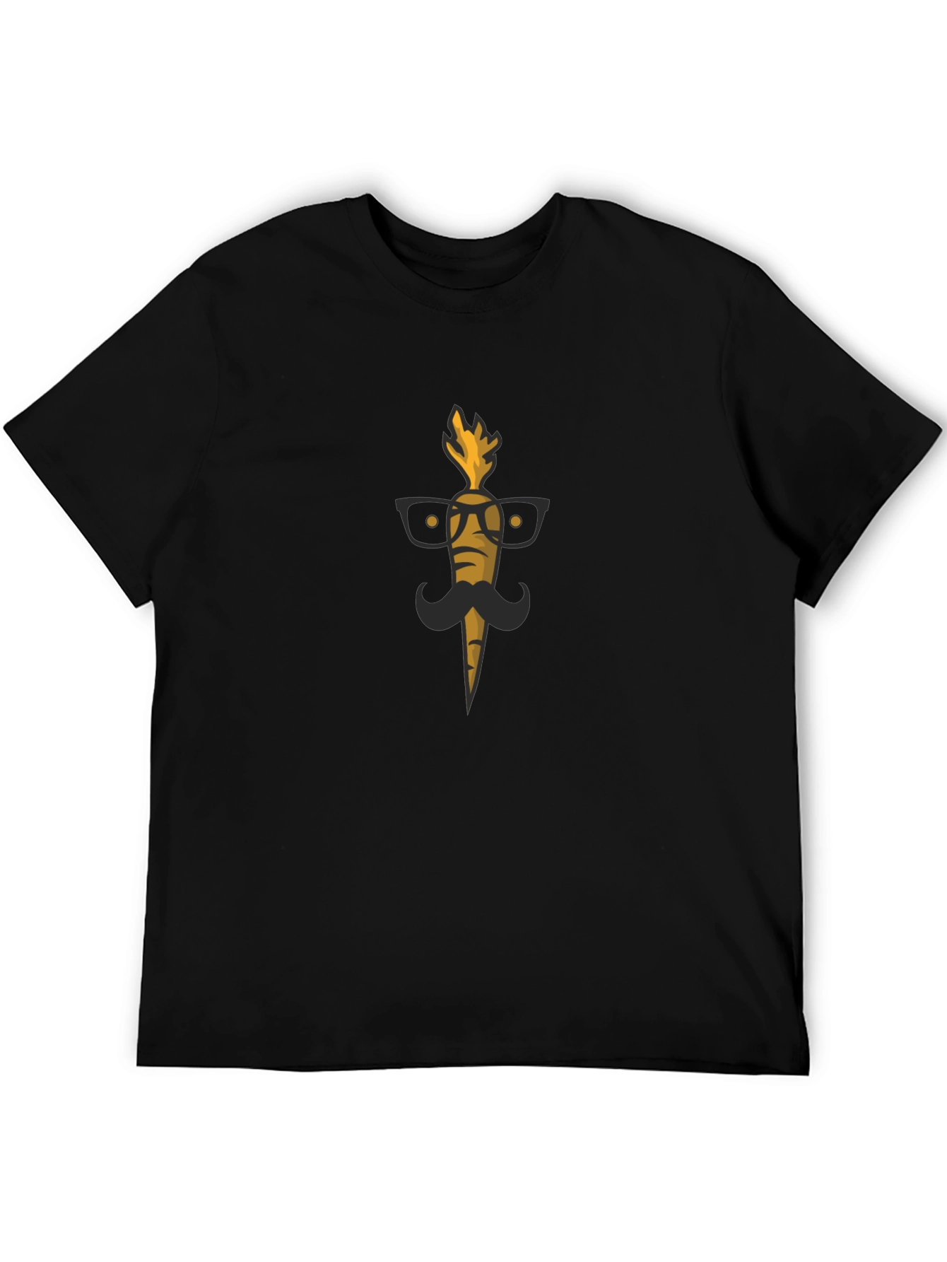 Mens Funny Carrot Graphic Tee - Black
