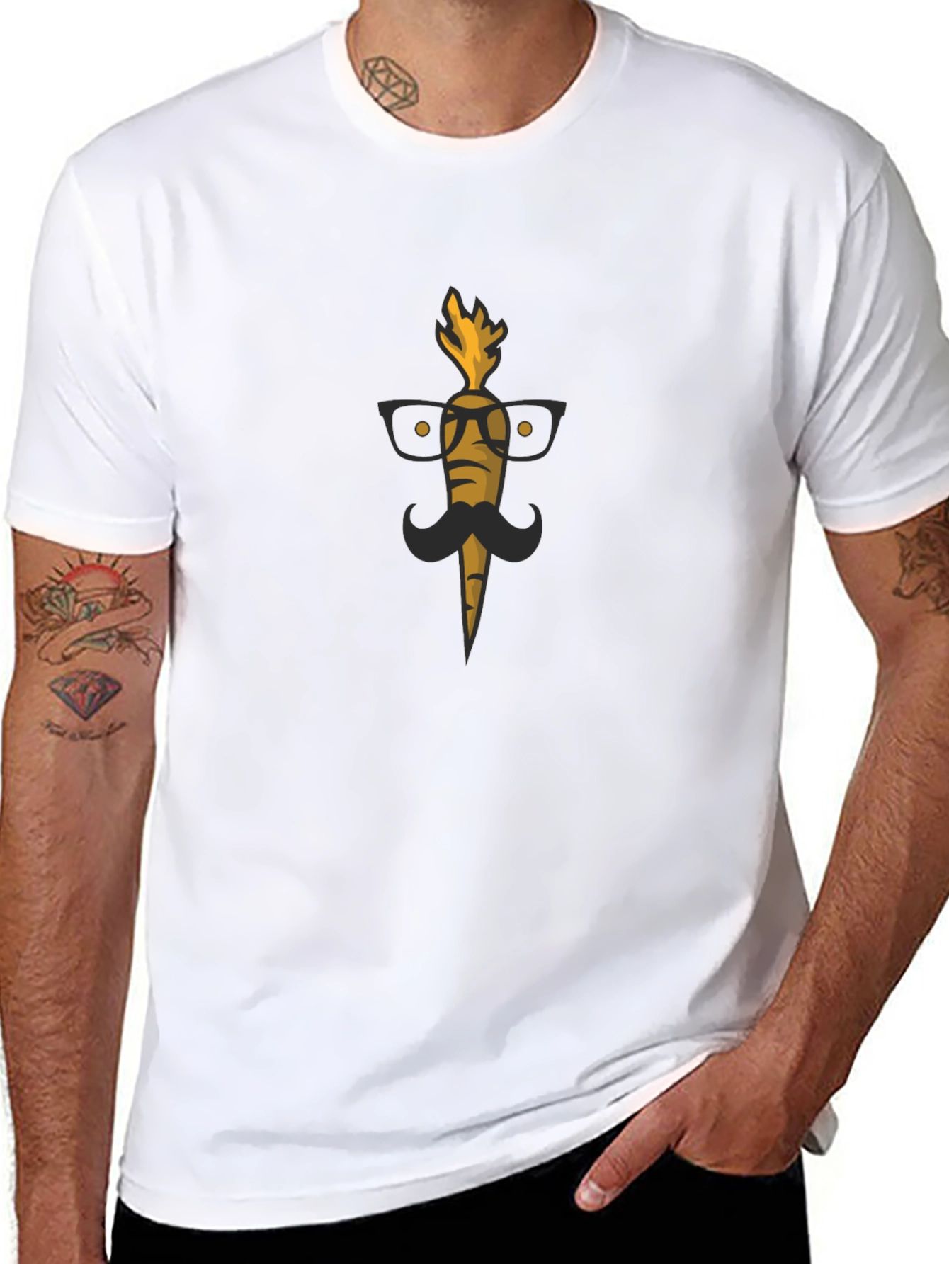 Mens Funny Carrot Graphic Tee - Black