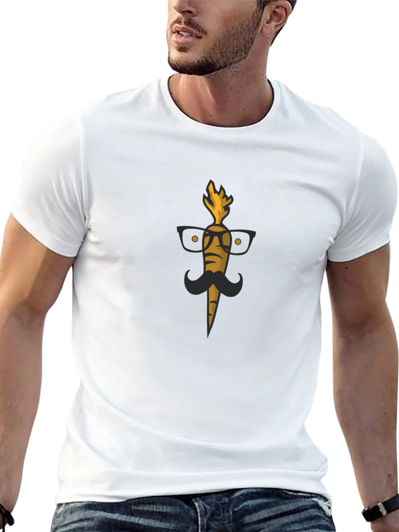 Mens Funny Carrot Graphic Tee - Black
