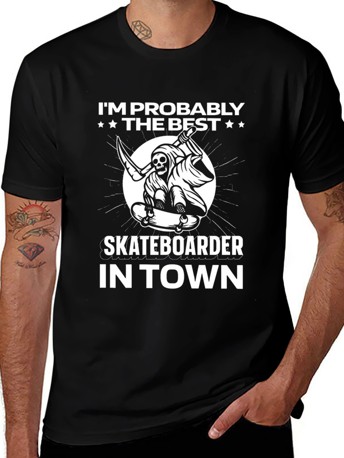 Grim Reaper Skateboarder T-Shirt