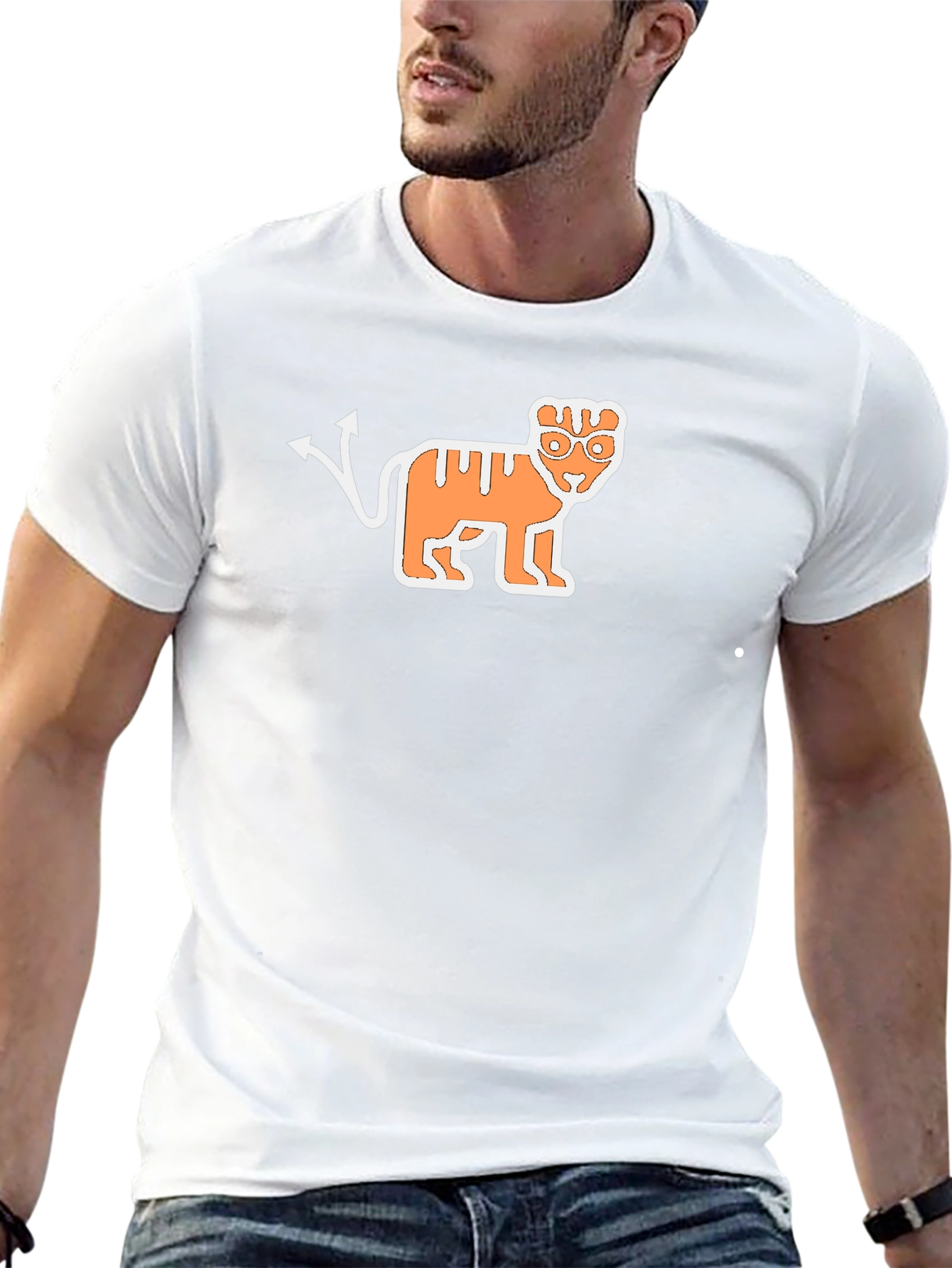 Devil Tiger Graphic Black T-Shirt