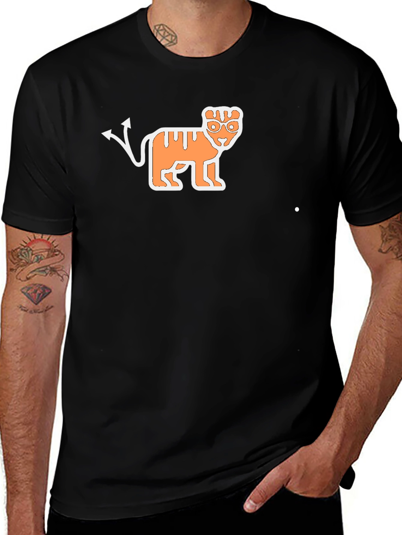 Devil Tiger Graphic Black T-Shirt