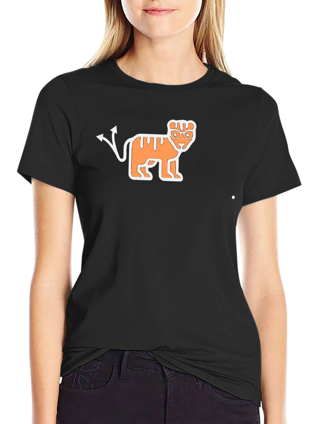 Devil Tiger Graphic Black T-Shirt