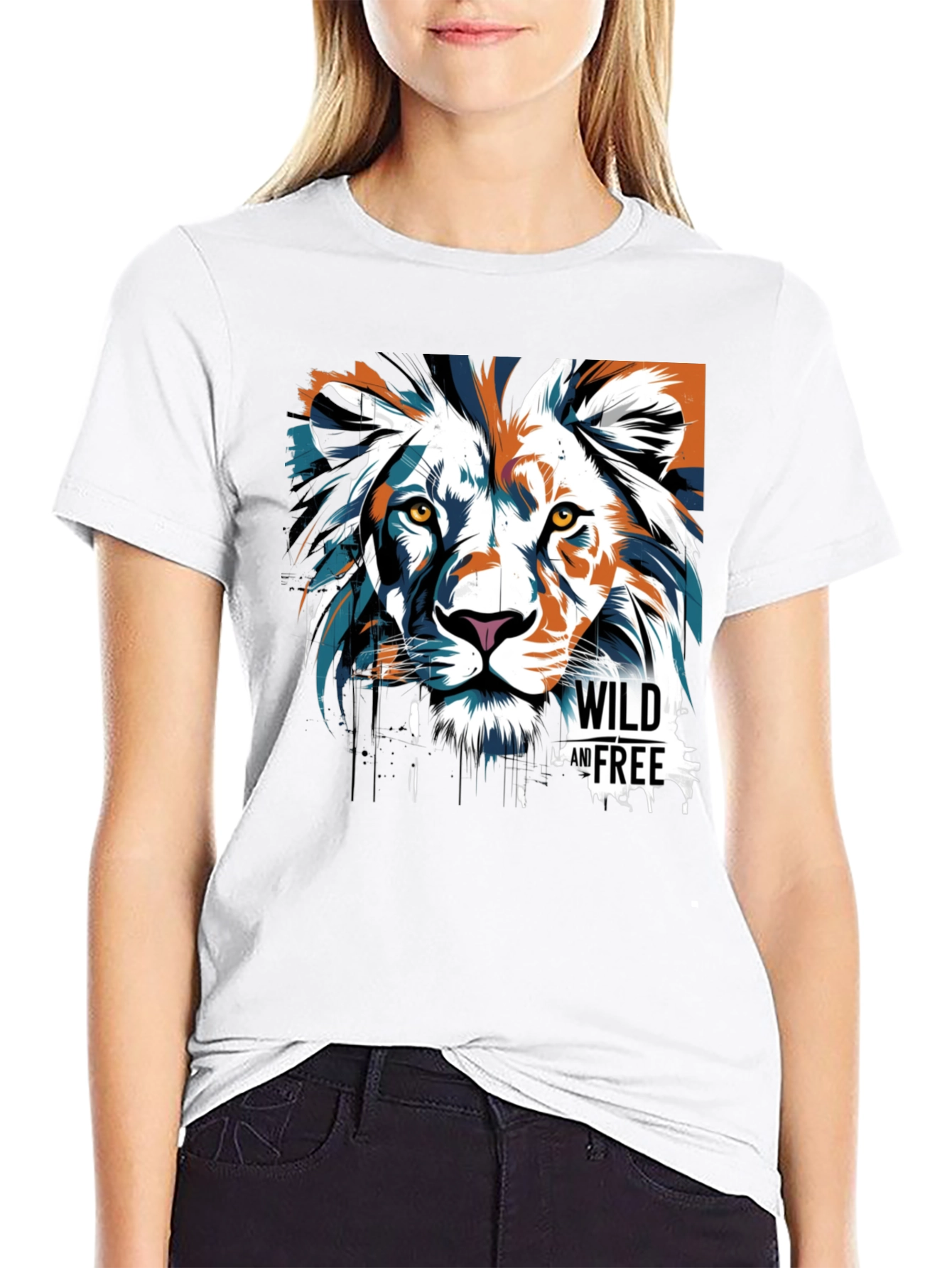 Wild & Free Lion Graphic Tee - Black