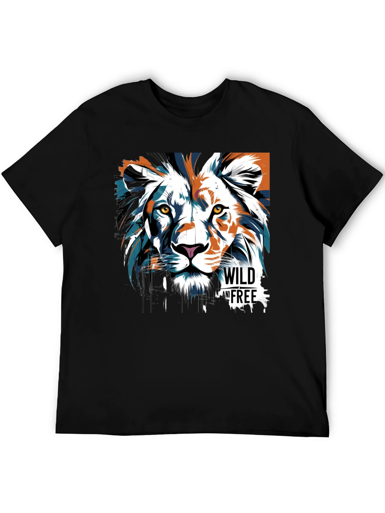 Wild & Free Lion Graphic Tee - Black
