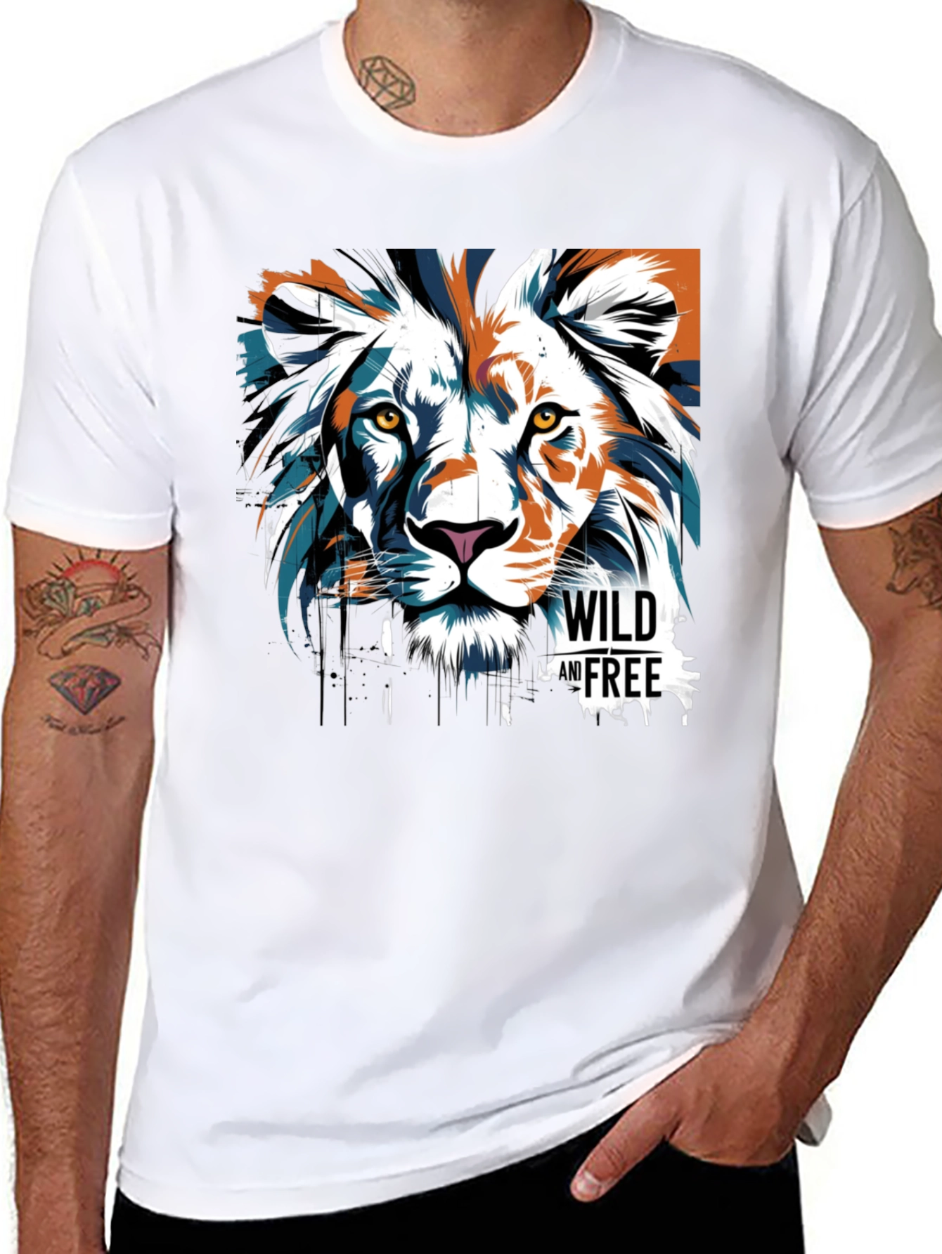 Wild & Free Lion Graphic Tee - Black