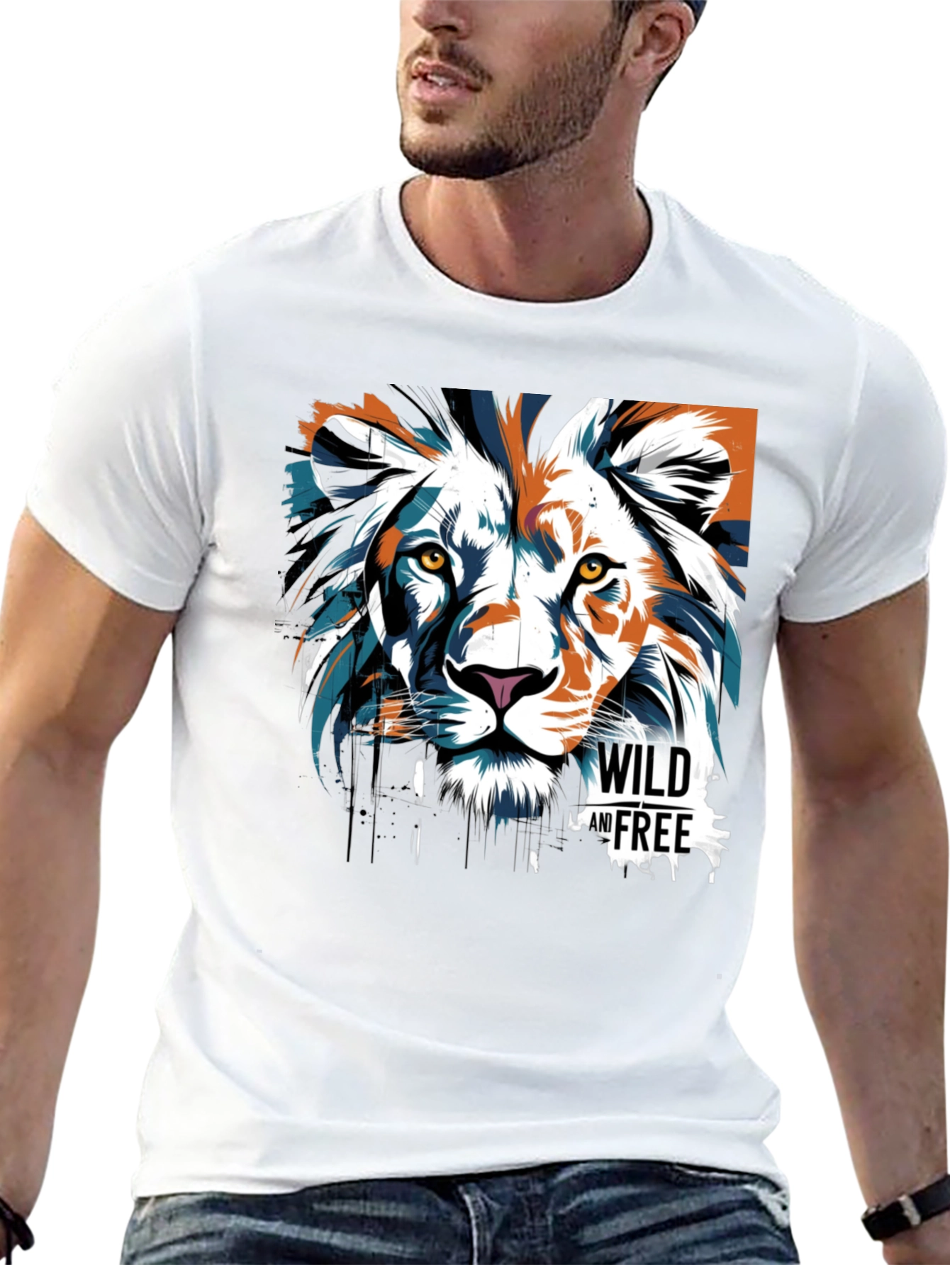 Wild & Free Lion Graphic Tee - Black
