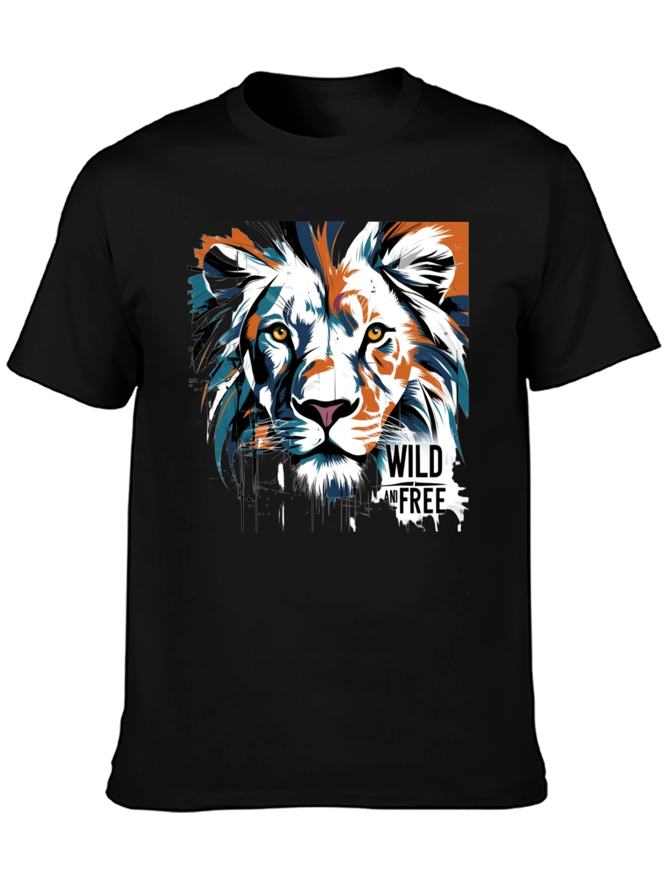 Wild & Free Lion Graphic Tee - Black