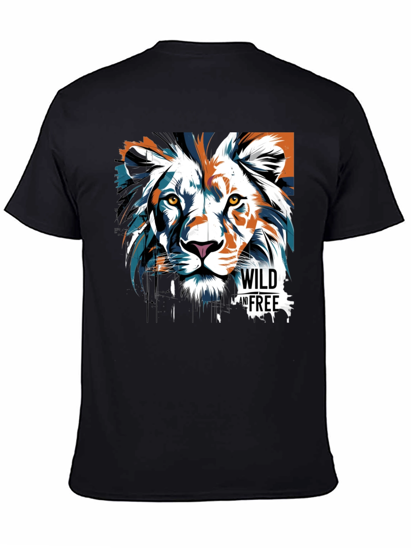 Wild & Free Lion Graphic Tee - Black