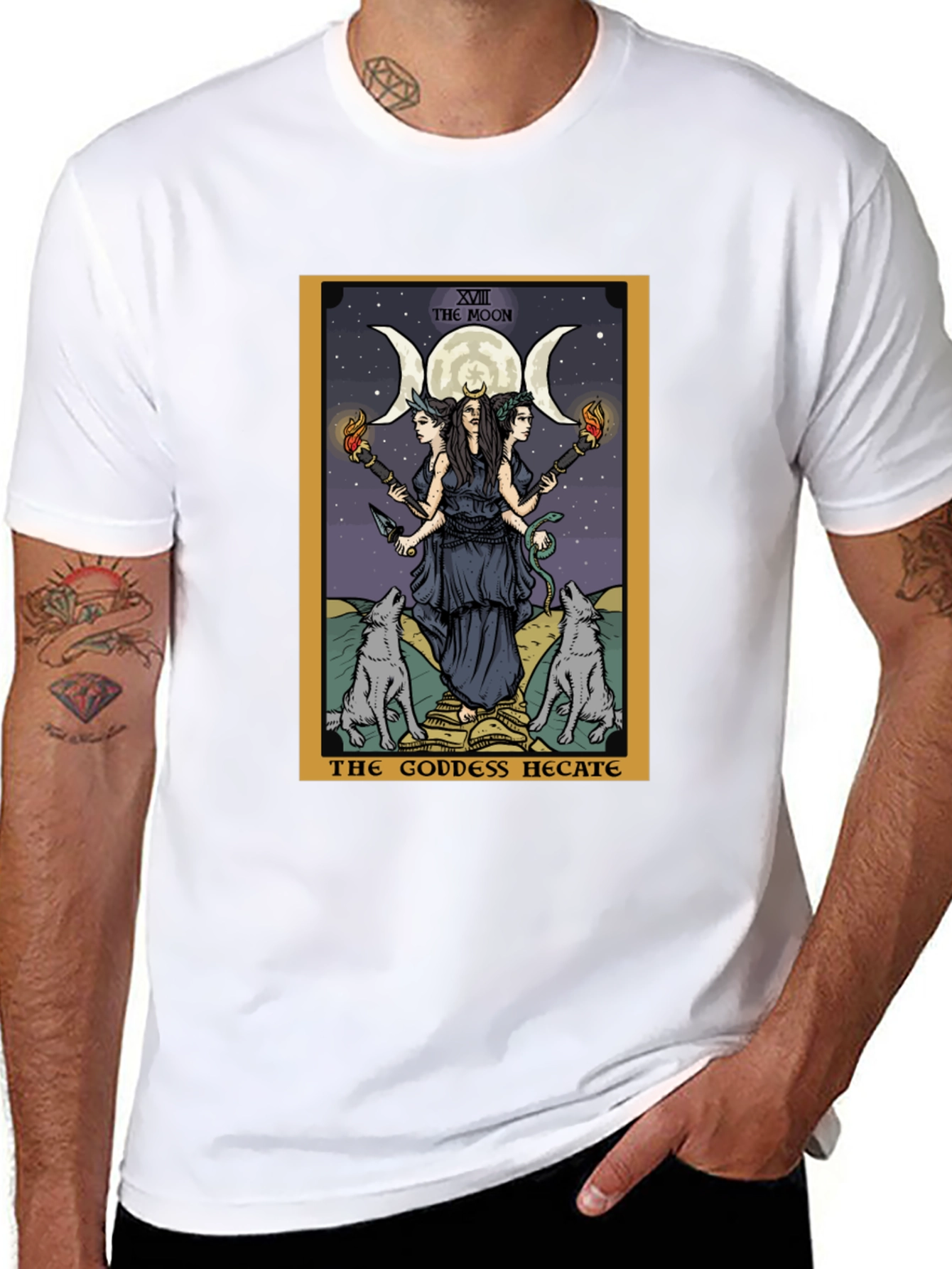 Hecate Tarot Card Graphic T-Shirt - Witchcraft Tee