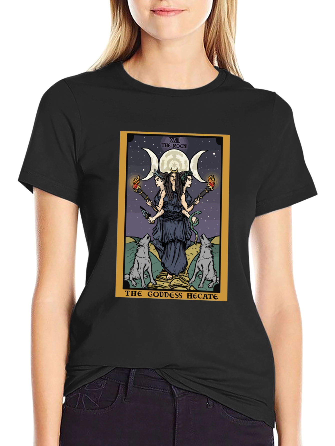 Hecate Tarot Card Graphic T-Shirt - Witchcraft Tee