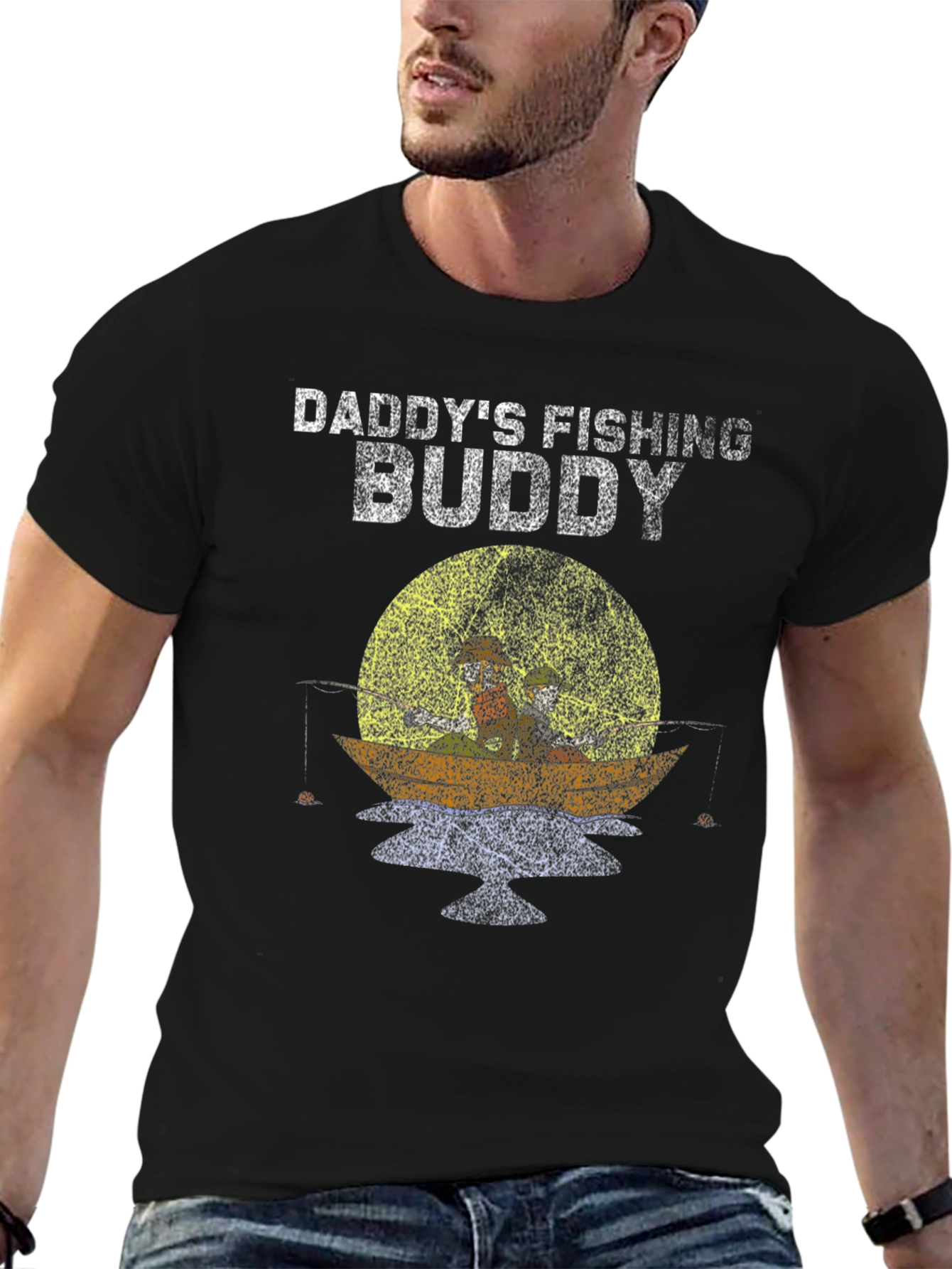 Daddys Fishing Buddy T-Shirt - Black