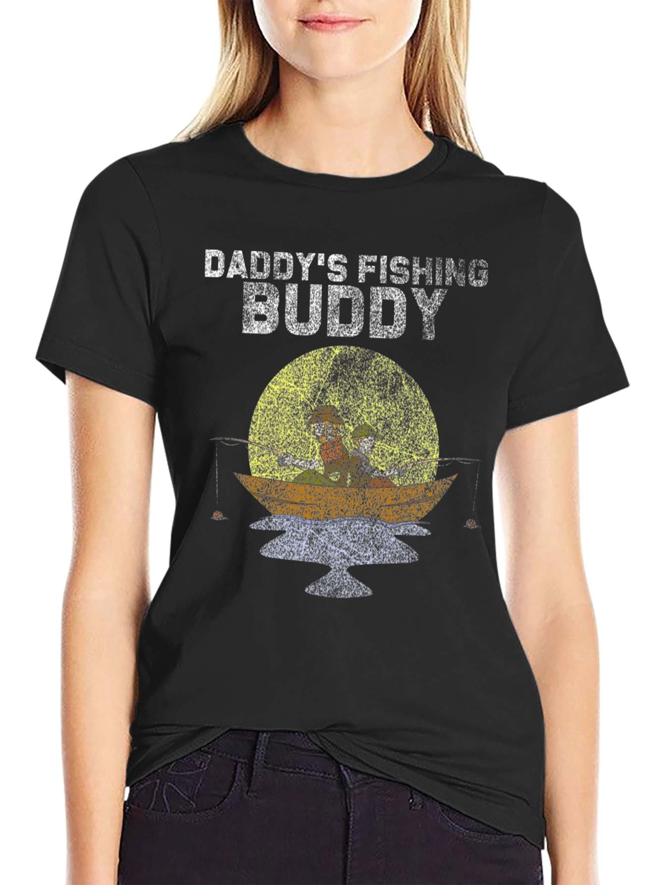Daddys Fishing Buddy T-Shirt - Black