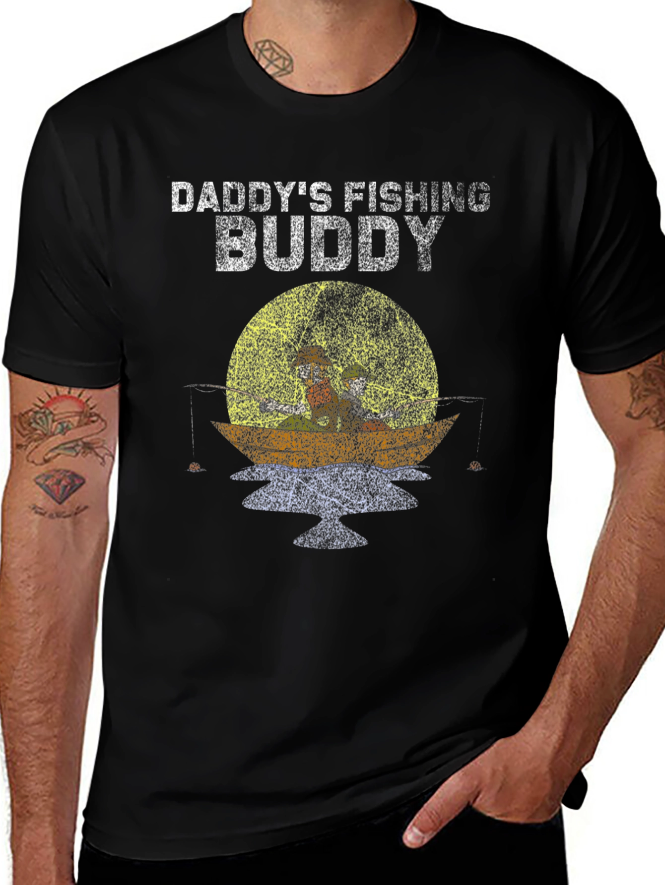 Daddys Fishing Buddy T-Shirt - Black