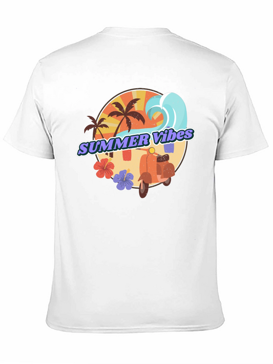 Summer Vibes Graphic Tee - Tropical Beach Design