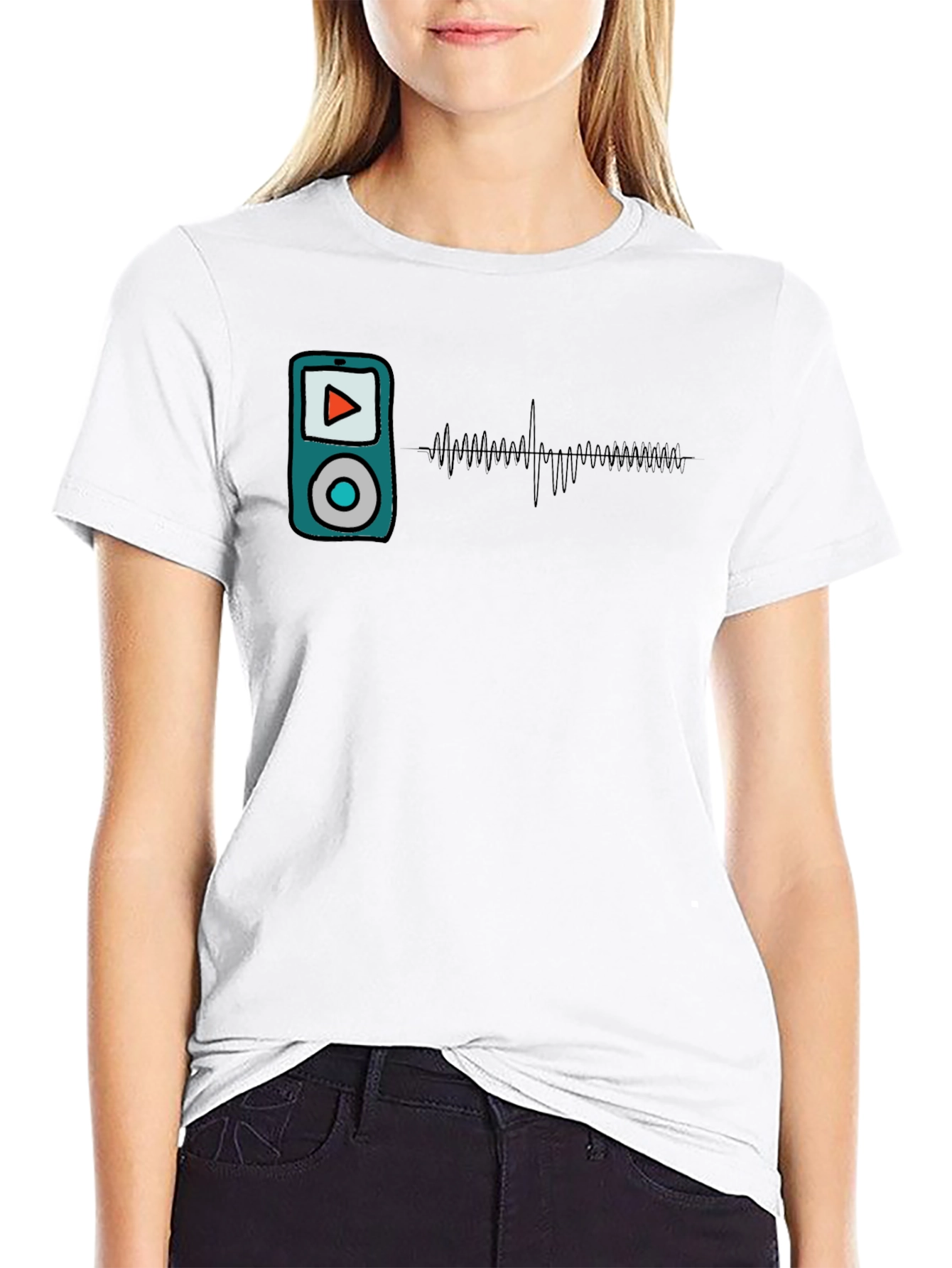 Music Player Graphic T-Shirt - Modern Style