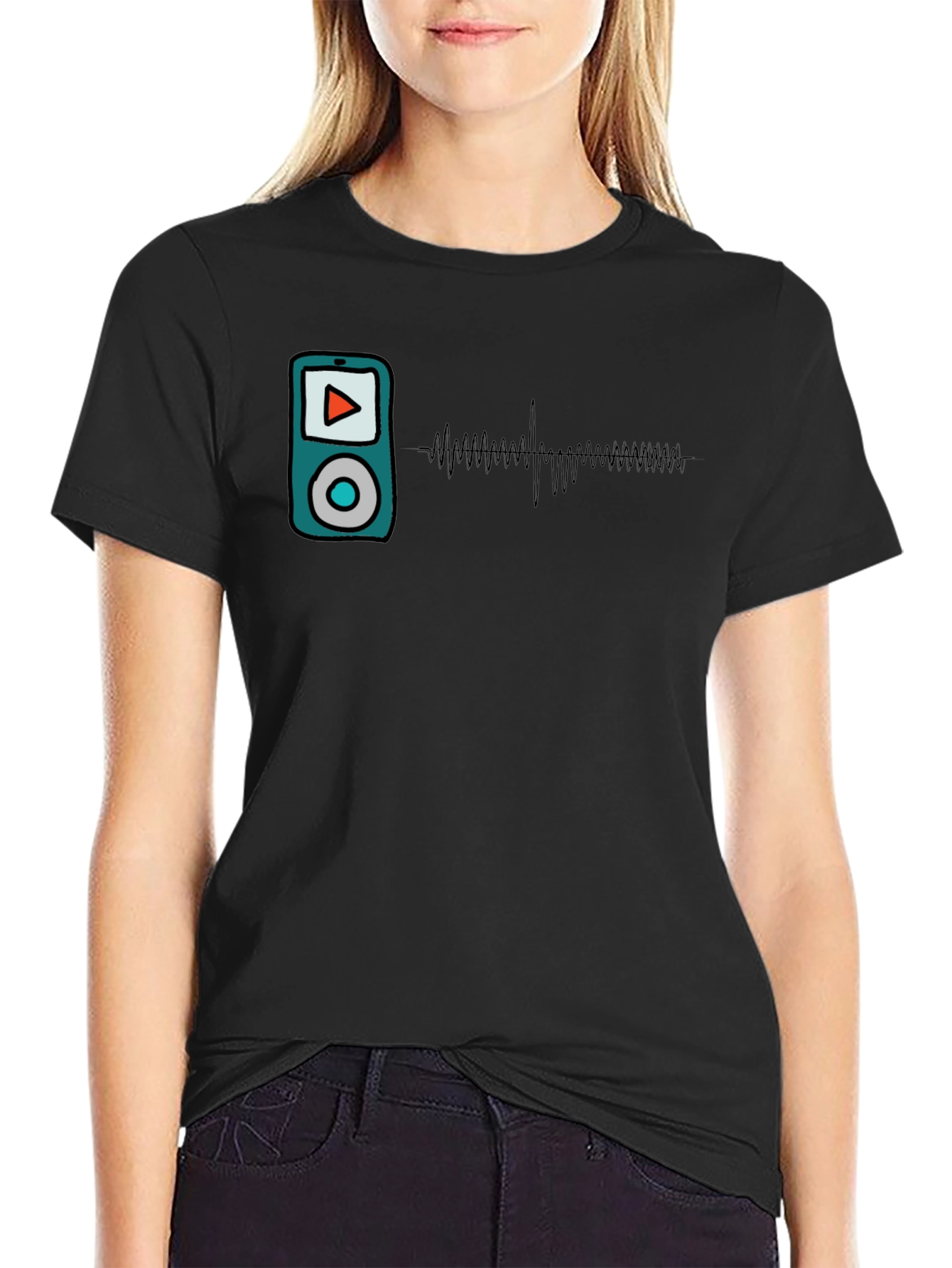 Music Player Graphic T-Shirt - Modern Style