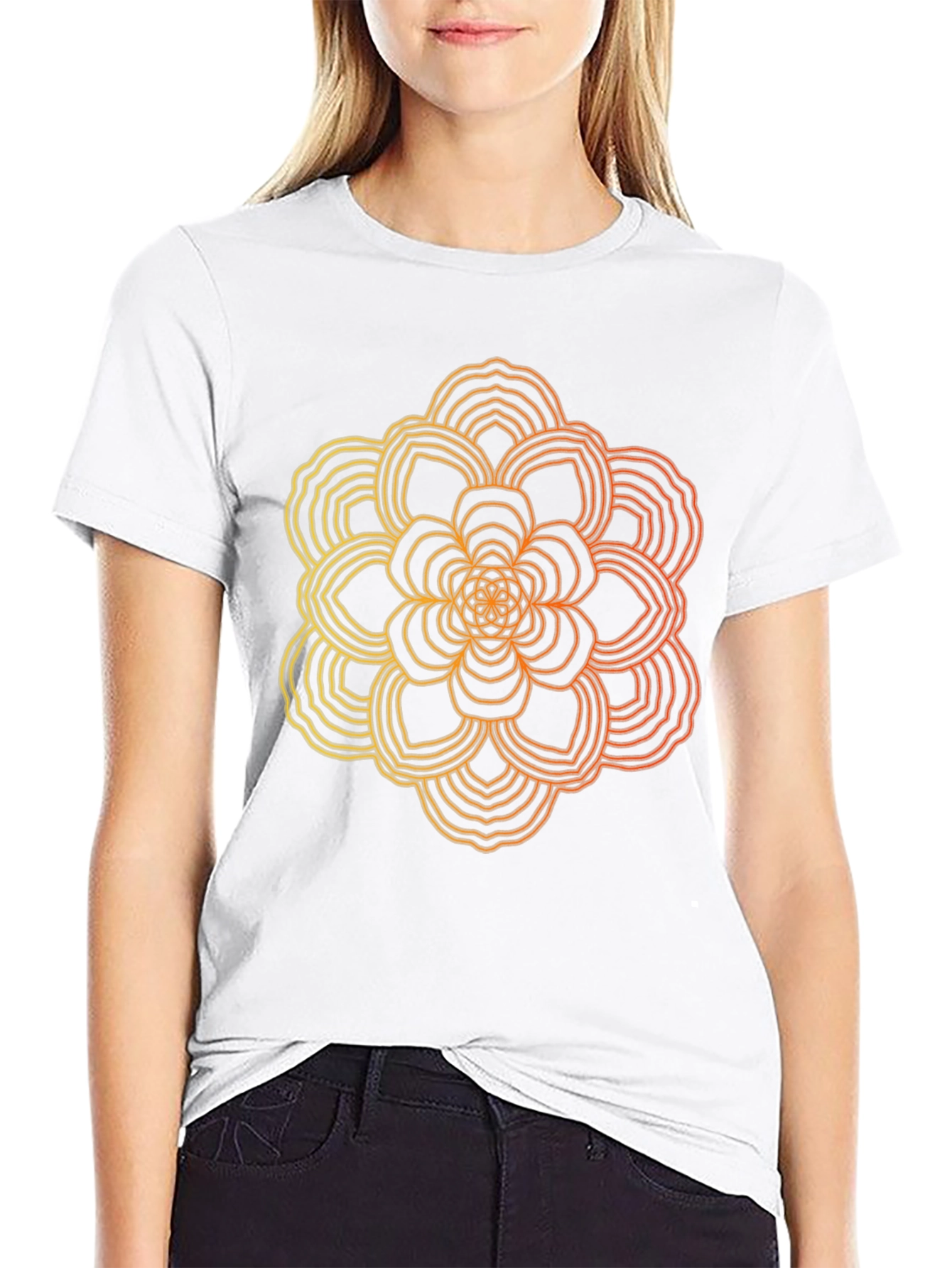 Geometric Mandala Black T-Shirt