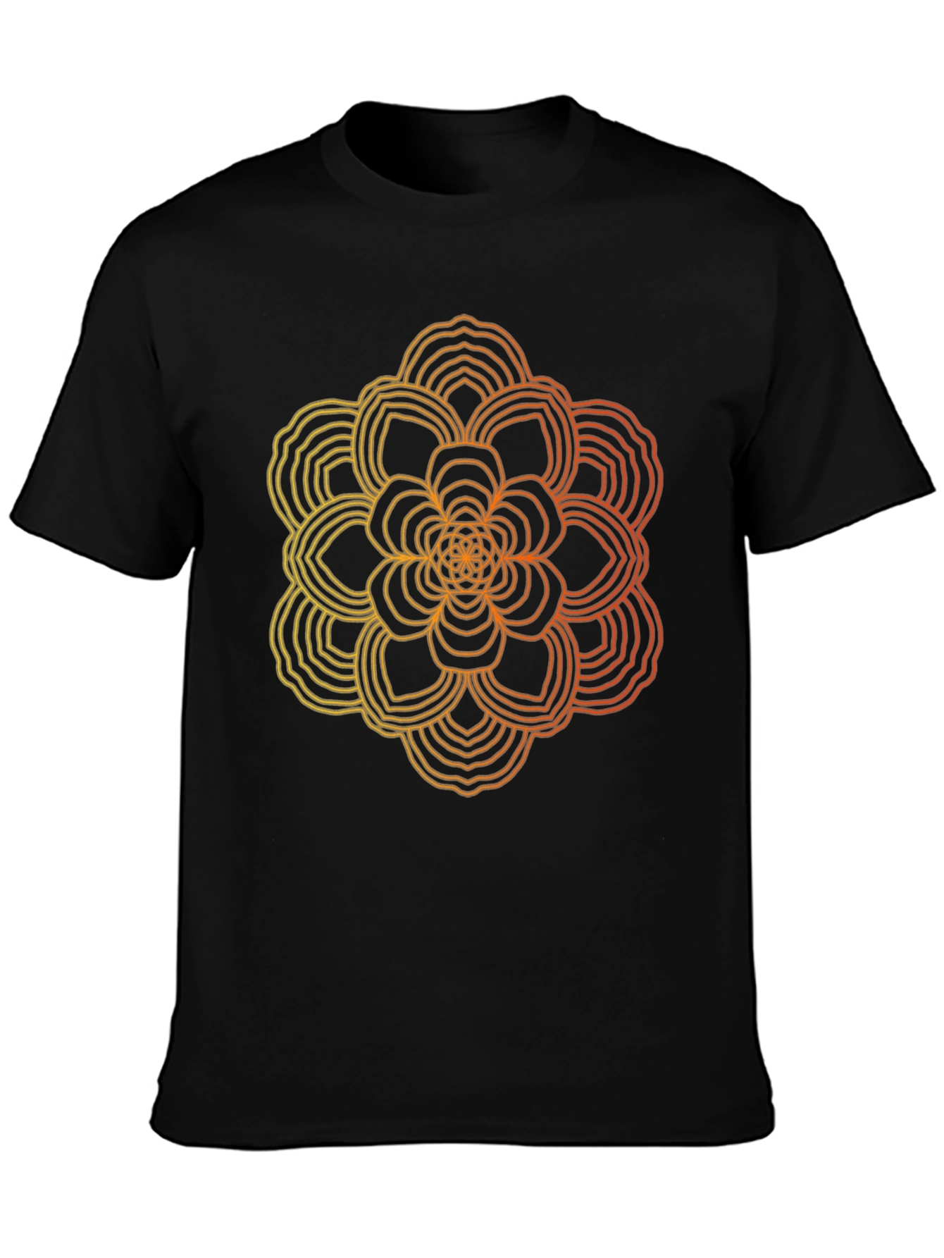 Geometric Mandala Black T-Shirt