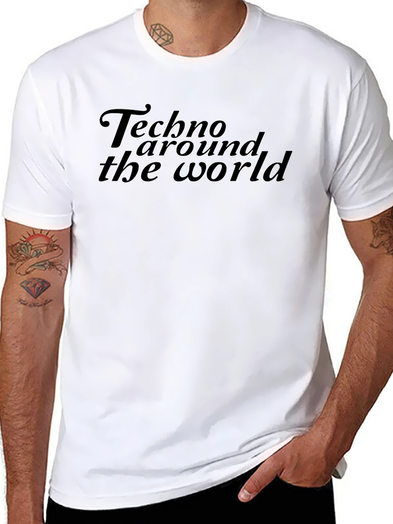 Techno Around The World Black T-Shirt