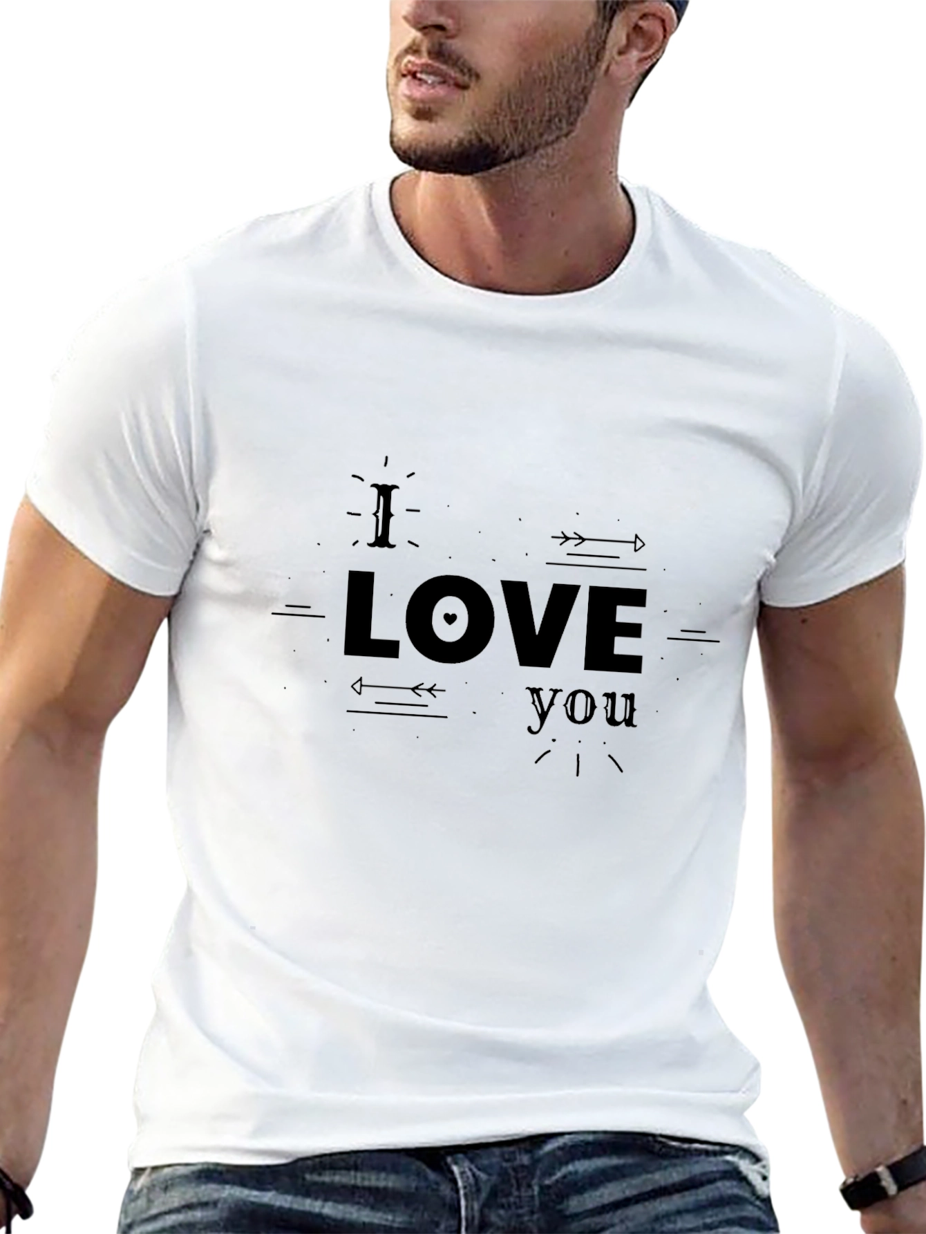 I Love You Black Graphic Tee