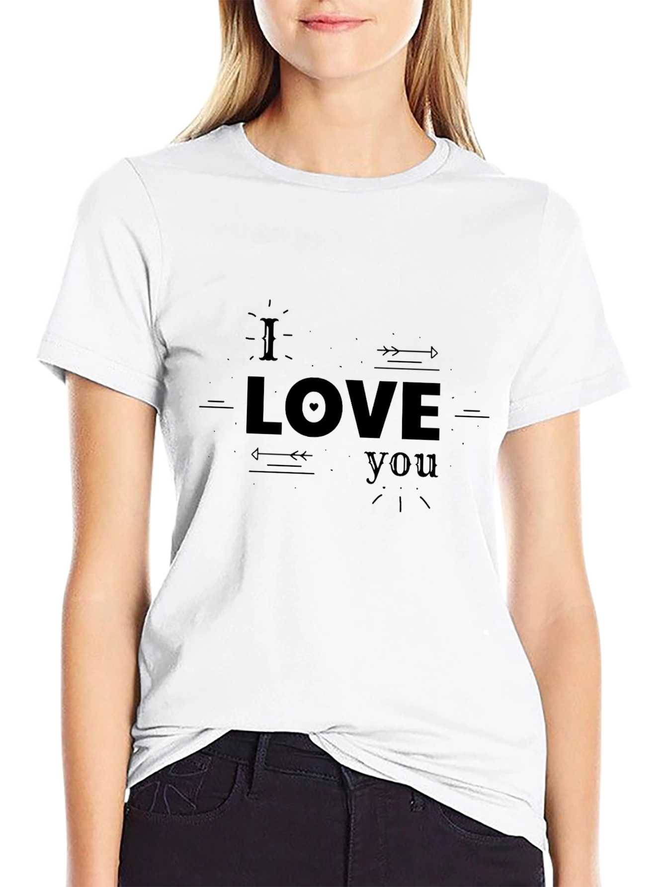 I Love You Black Graphic Tee