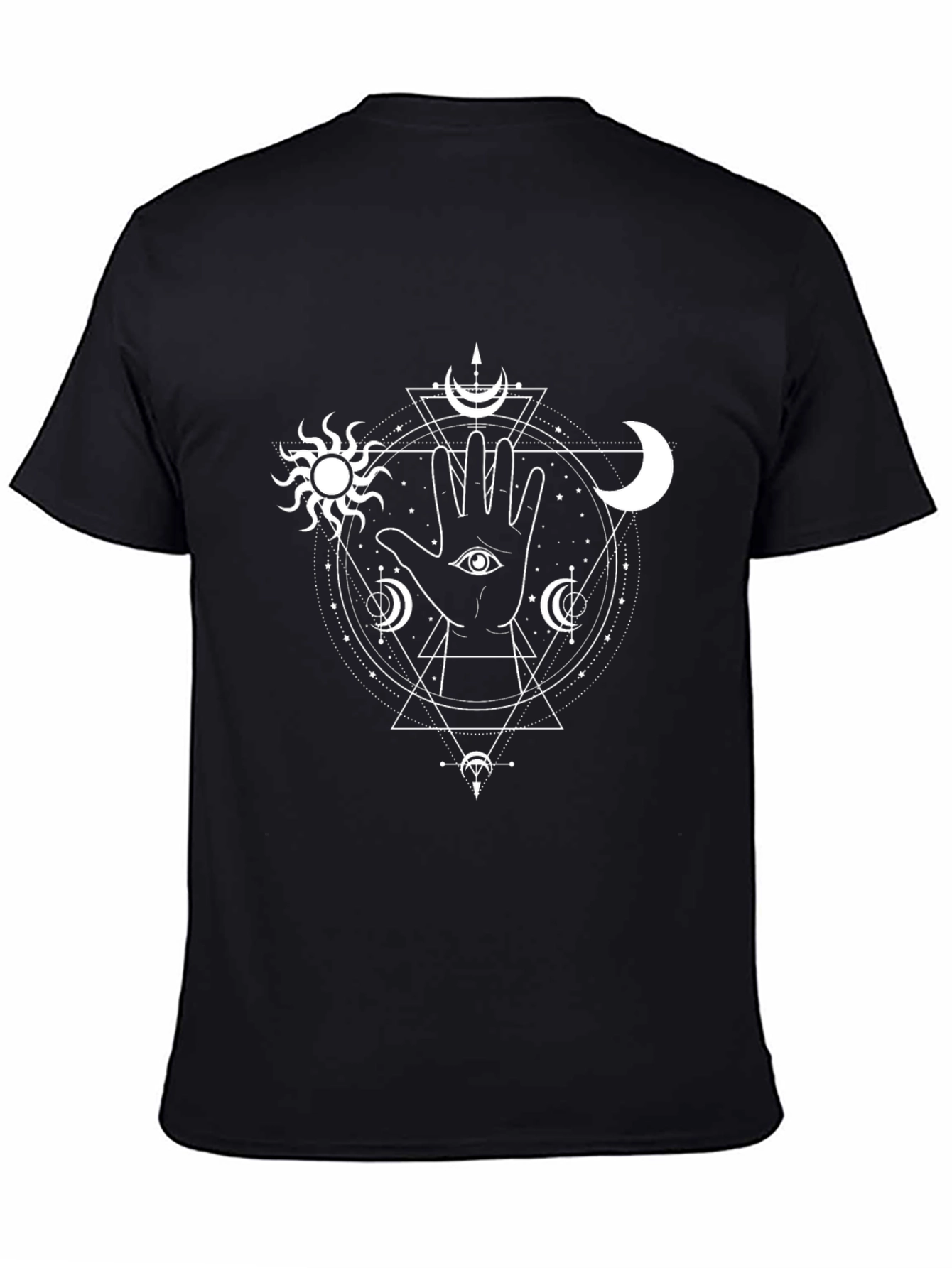 Mystic Hand Graphic Tee - Black Cotton Comfort