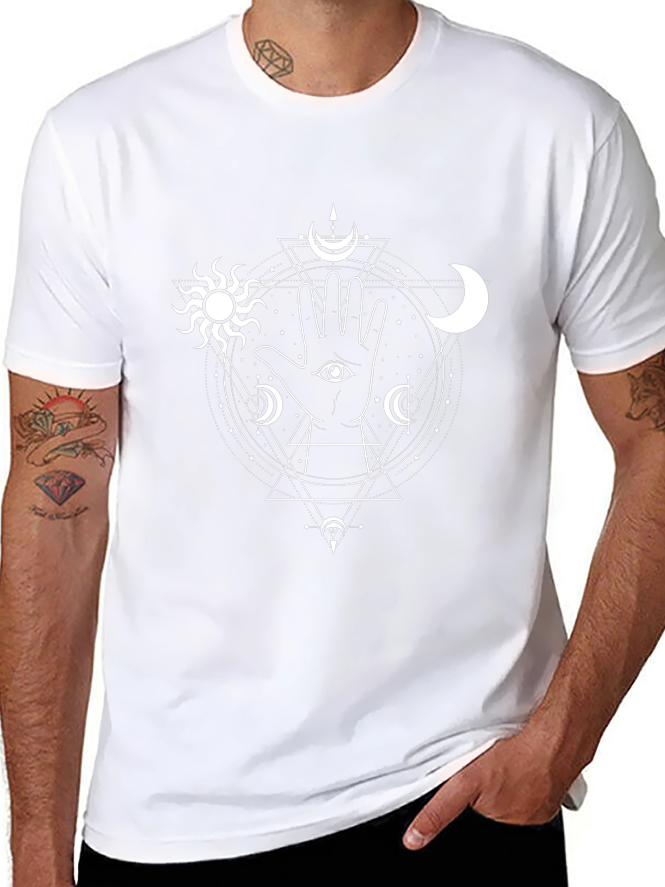 Mystic Hand Graphic Tee - Black Cotton Comfort